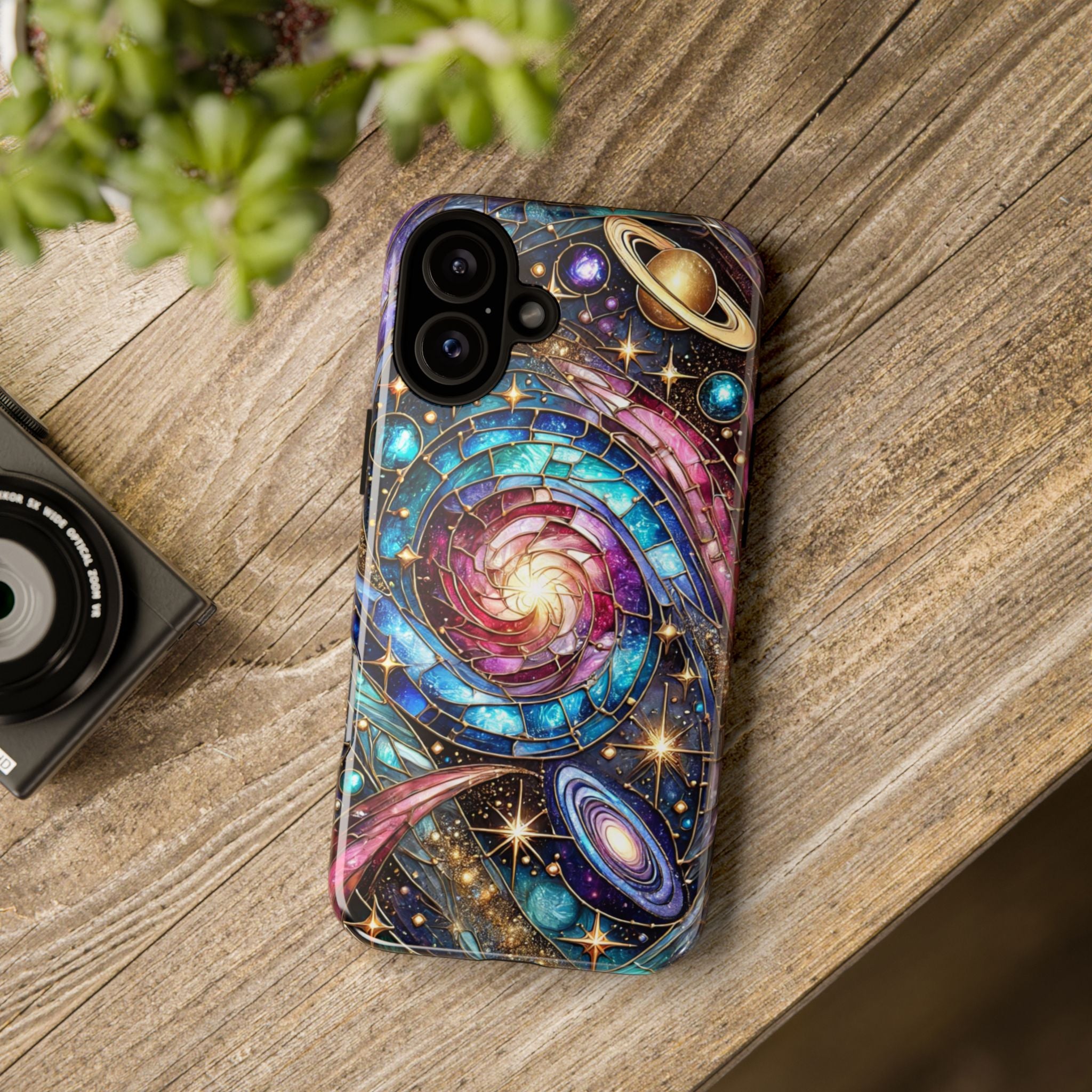 Stained Glass Celestial iPhone Case – Galaxy 3D Full-Wrap Protective Phone Cover