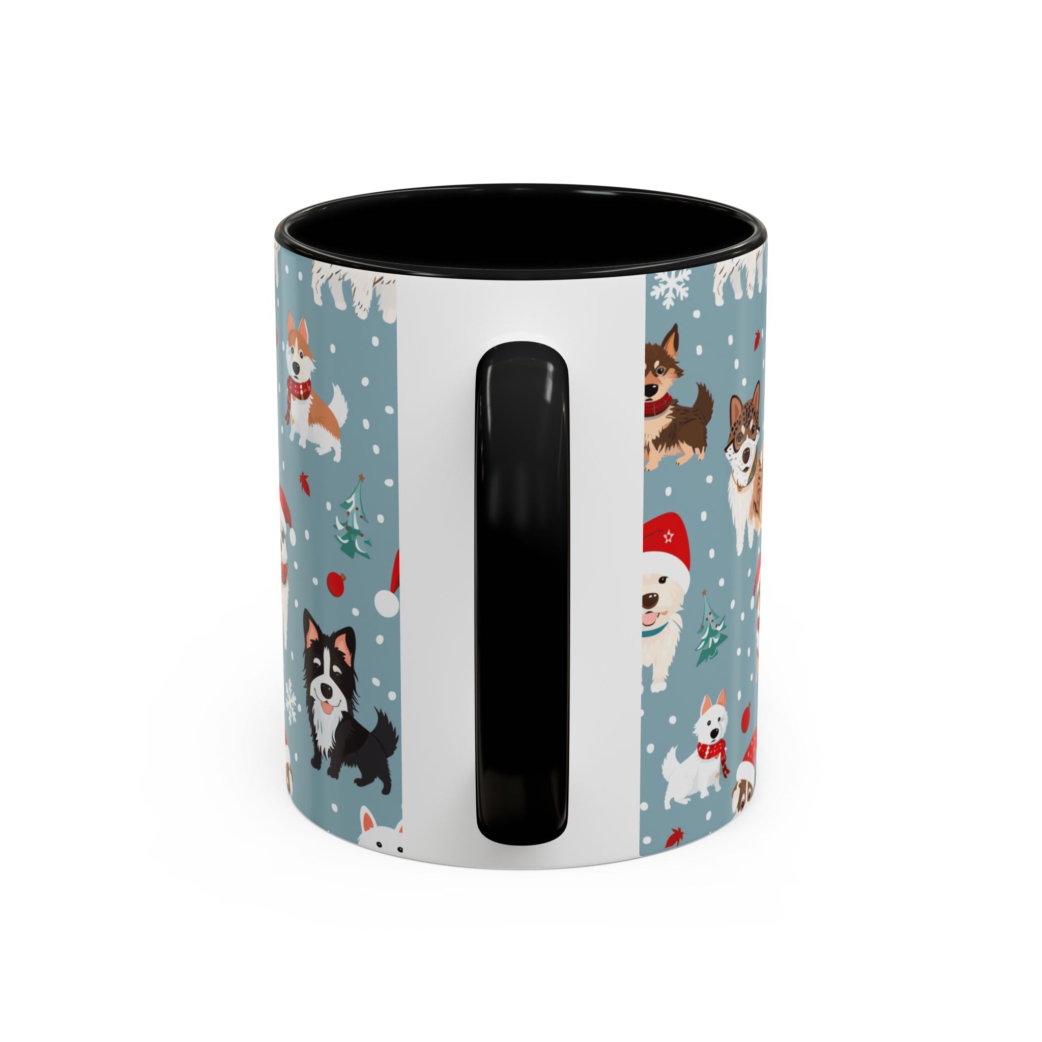 Corgi Holiday Coffee Mug – Cute Santa Dog Pattern Accent Mug (11/15oz)