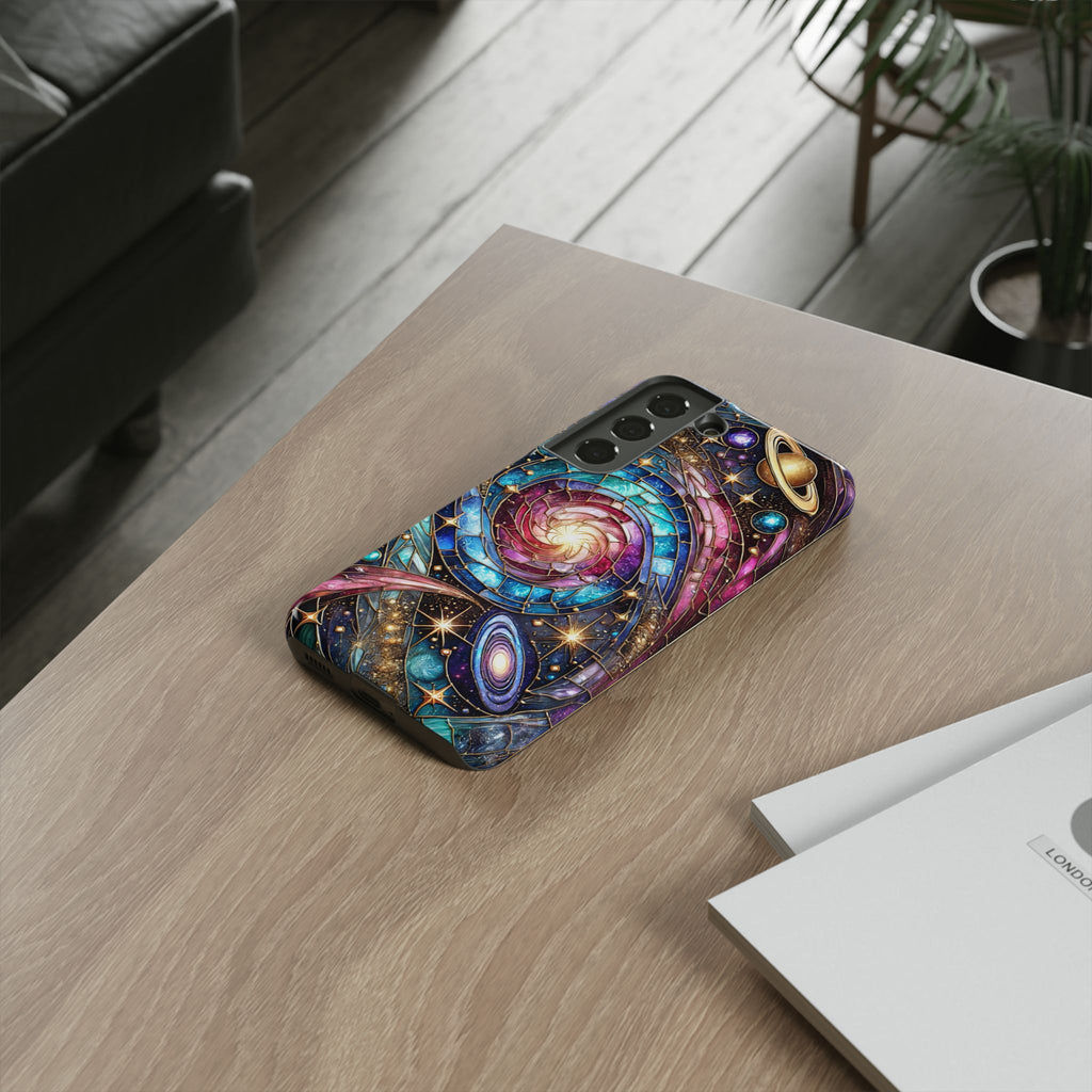 Stained Glass Celestial Android Phone Case – 3D Galaxy Full-Wrap Protective Cover with TPU Liner