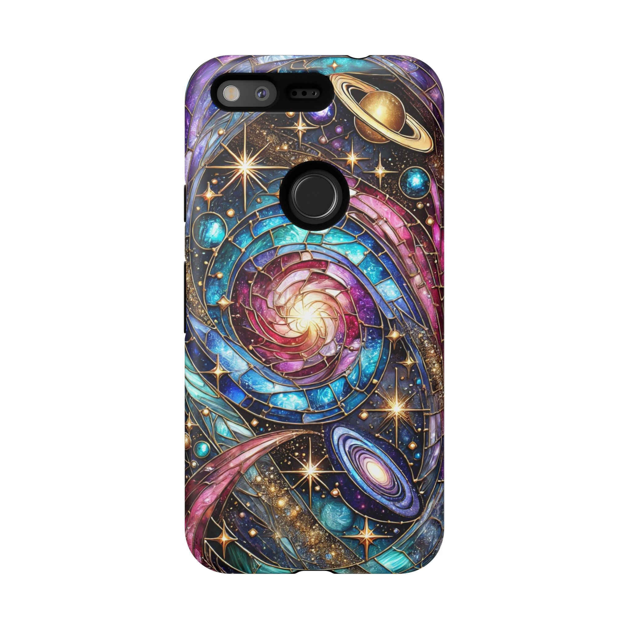 Stained Glass Celestial Android Phone Case – 3D Galaxy Full-Wrap Protective Cover with TPU Liner