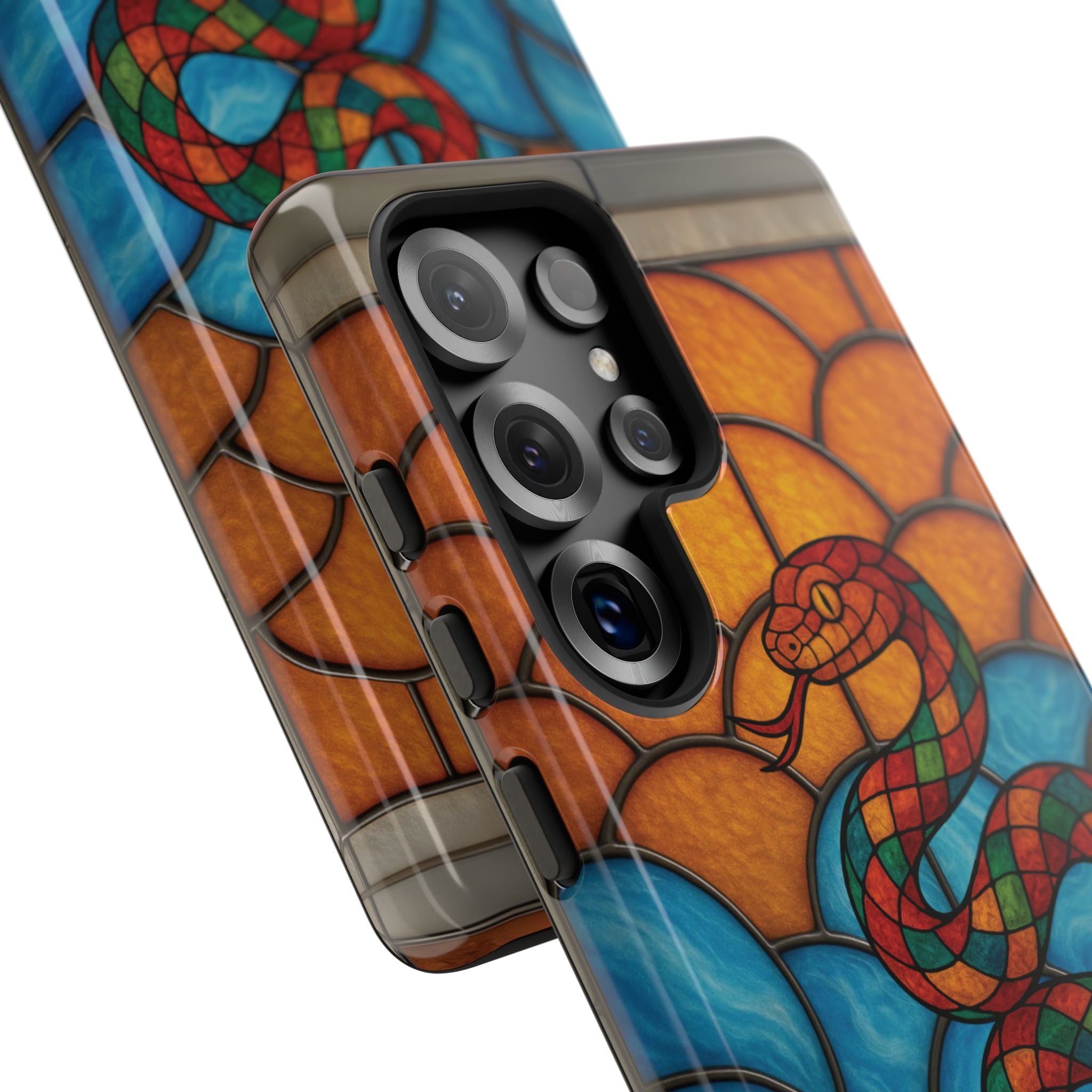 Snakes Are Beautiful Stained Glass Phone Case, Colorful Reptile Design Phone Cover, Nature Lovers Reptile Phone Case, Danger Noodle Case