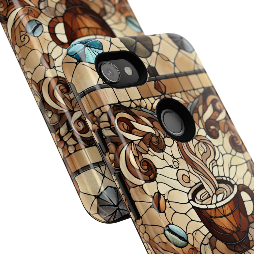 Stained Glass Coffee Android Phone Case – Shockproof TPU, 3D Wrap