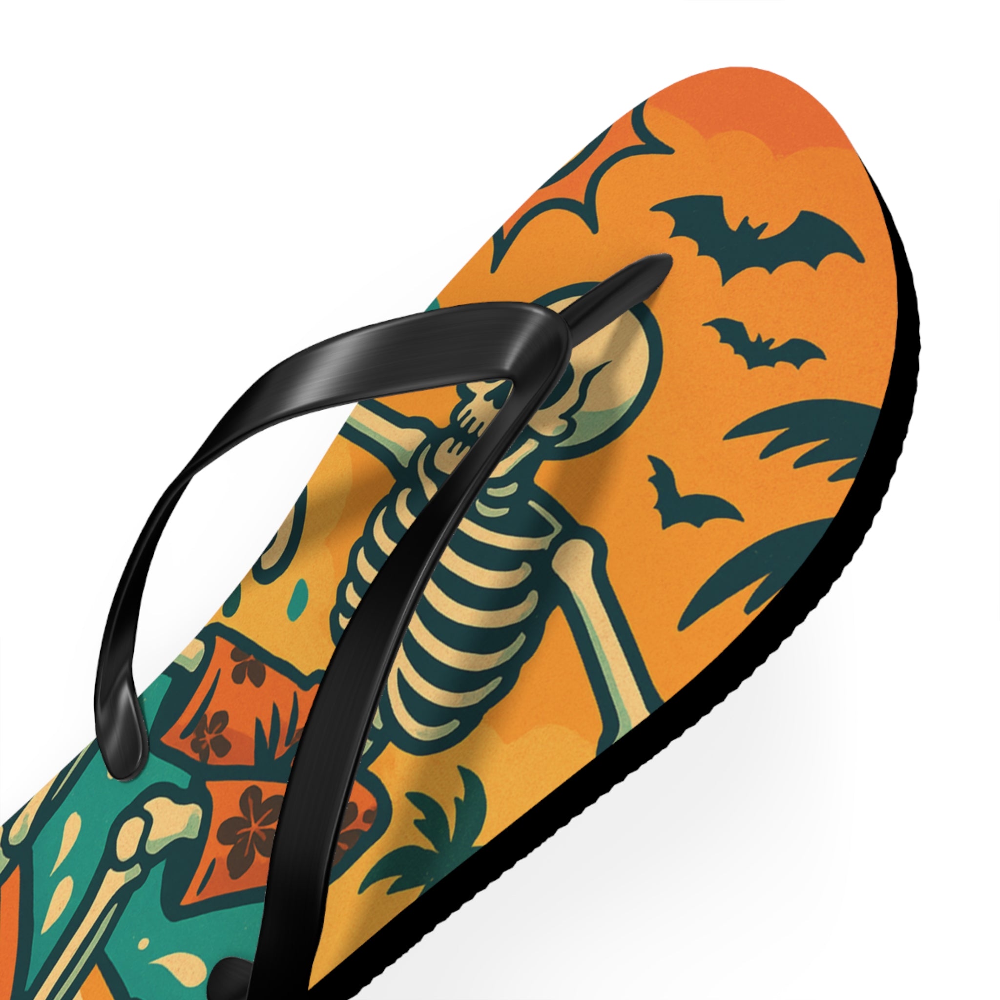 Halloween Skeleton Flip Flops - Summerween Surfer Beach Sandals