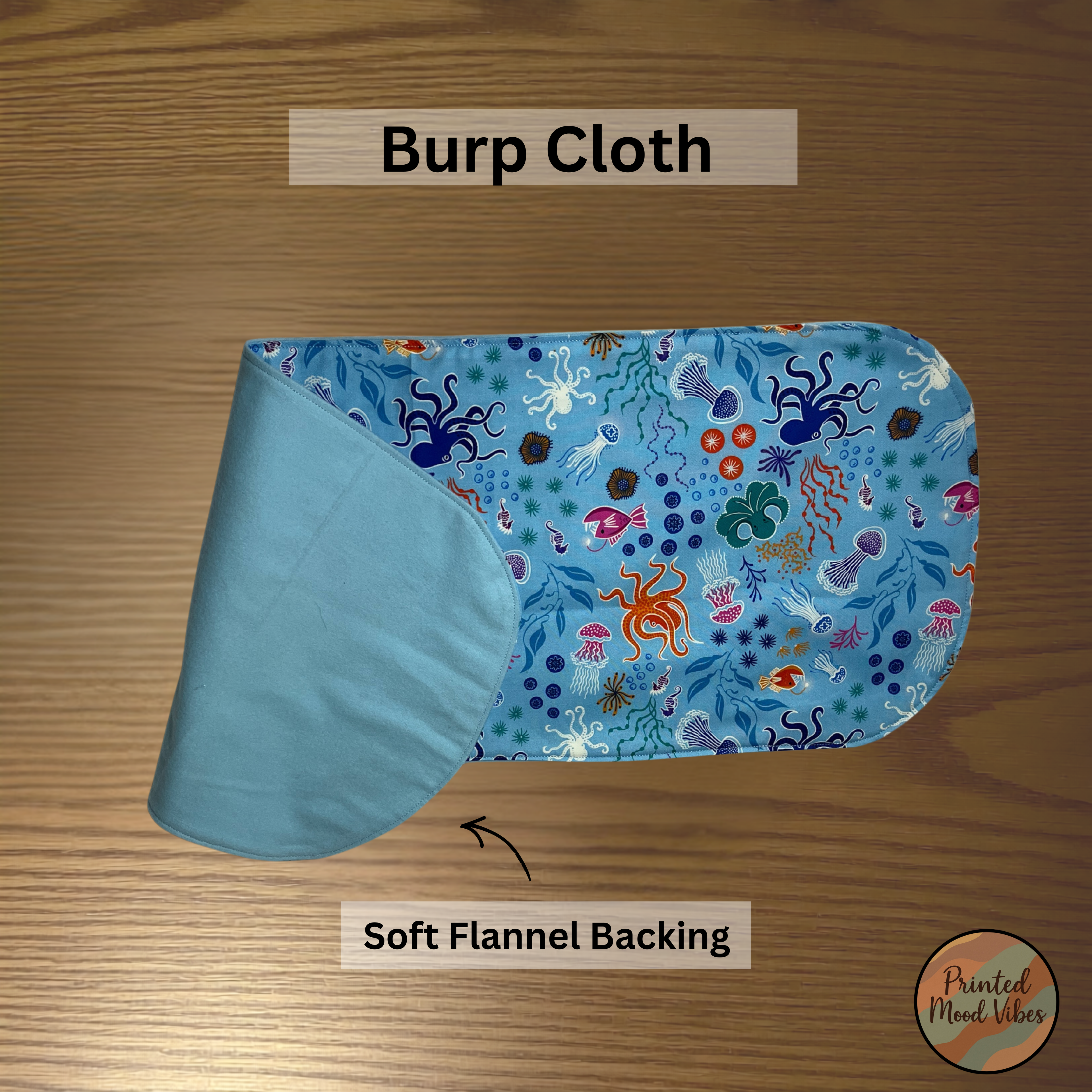 Glow in the Dark Ocean Baby Gift Set – Bib, Burp Cloth & Pacifier Holder (Newborn 1–3 Months)