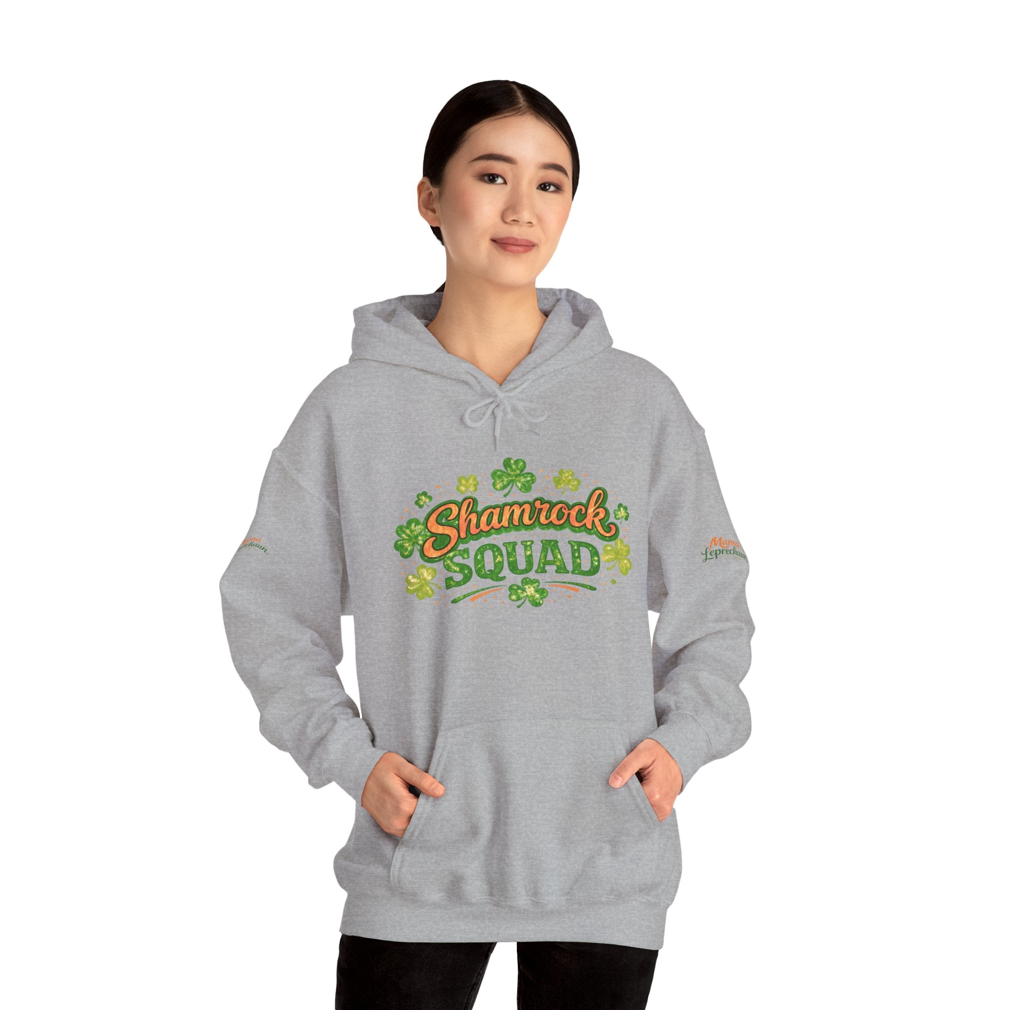 Mama Leprechaun Shamrock Squad Hoodie - St. Patrick's Day Clover Design