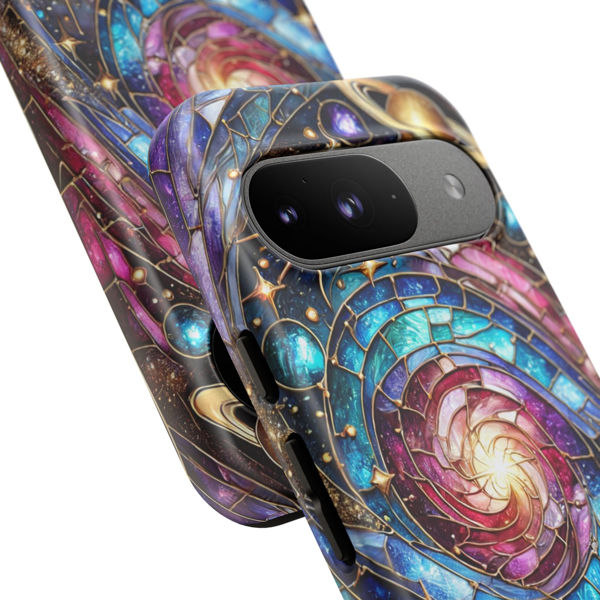 Stained Glass Celestial Android Phone Case – 3D Galaxy Full-Wrap Protective Cover with TPU Liner