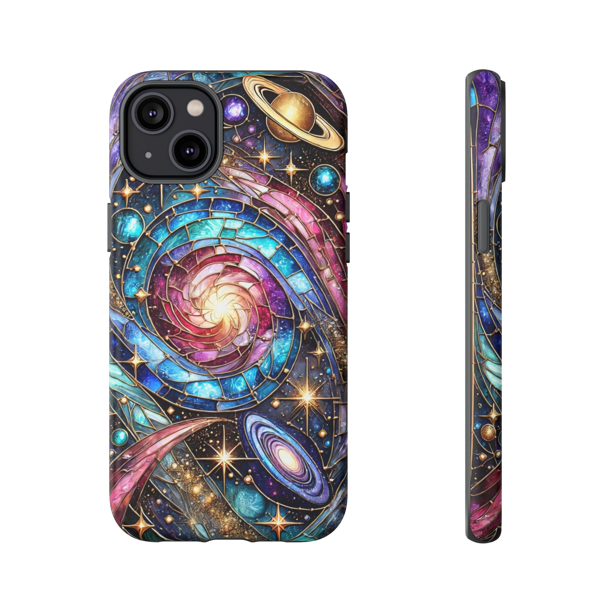 Stained Glass Celestial iPhone Case – Galaxy 3D Full-Wrap Protective Phone Cover