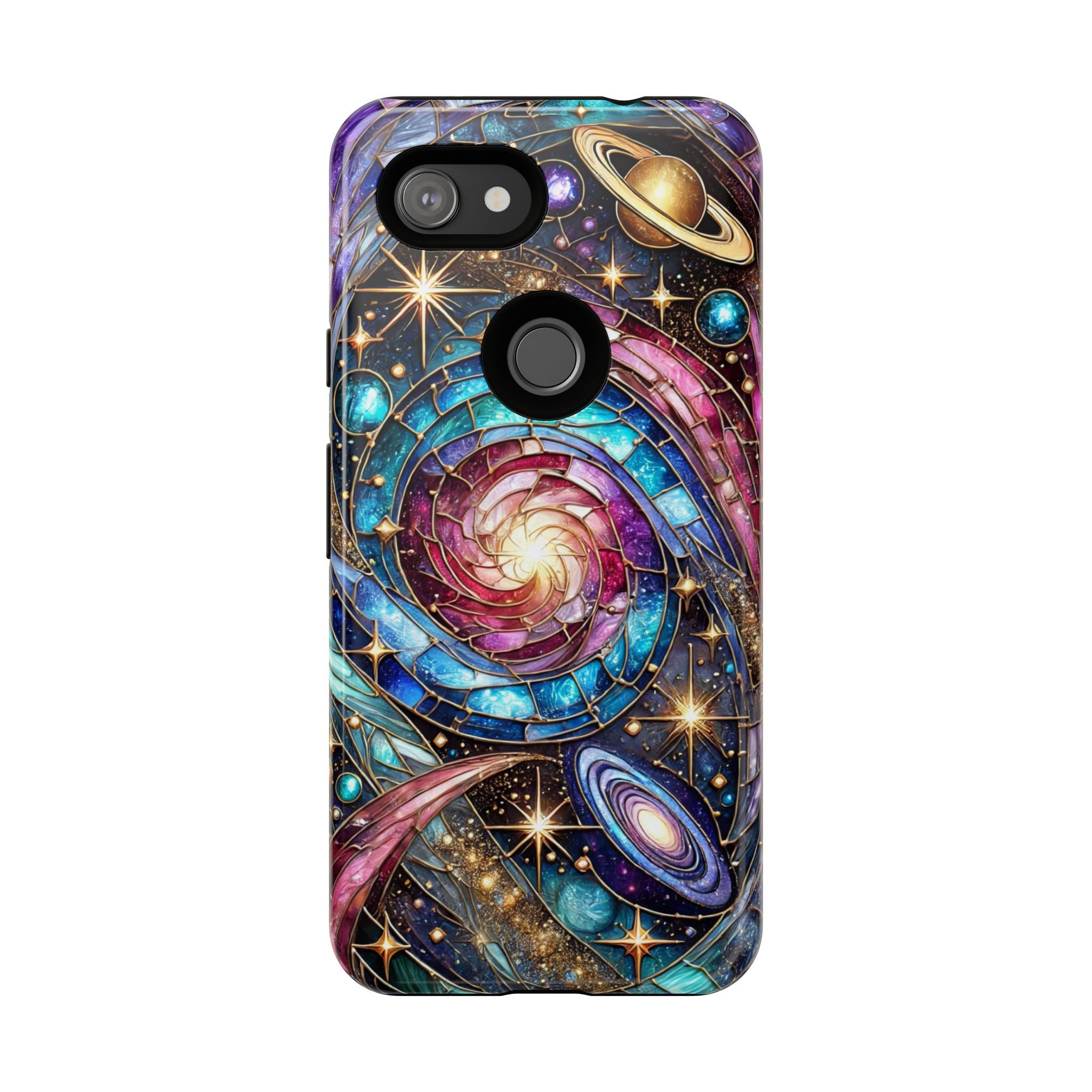 Stained Glass Celestial Android Phone Case – 3D Galaxy Full-Wrap Protective Cover with TPU Liner