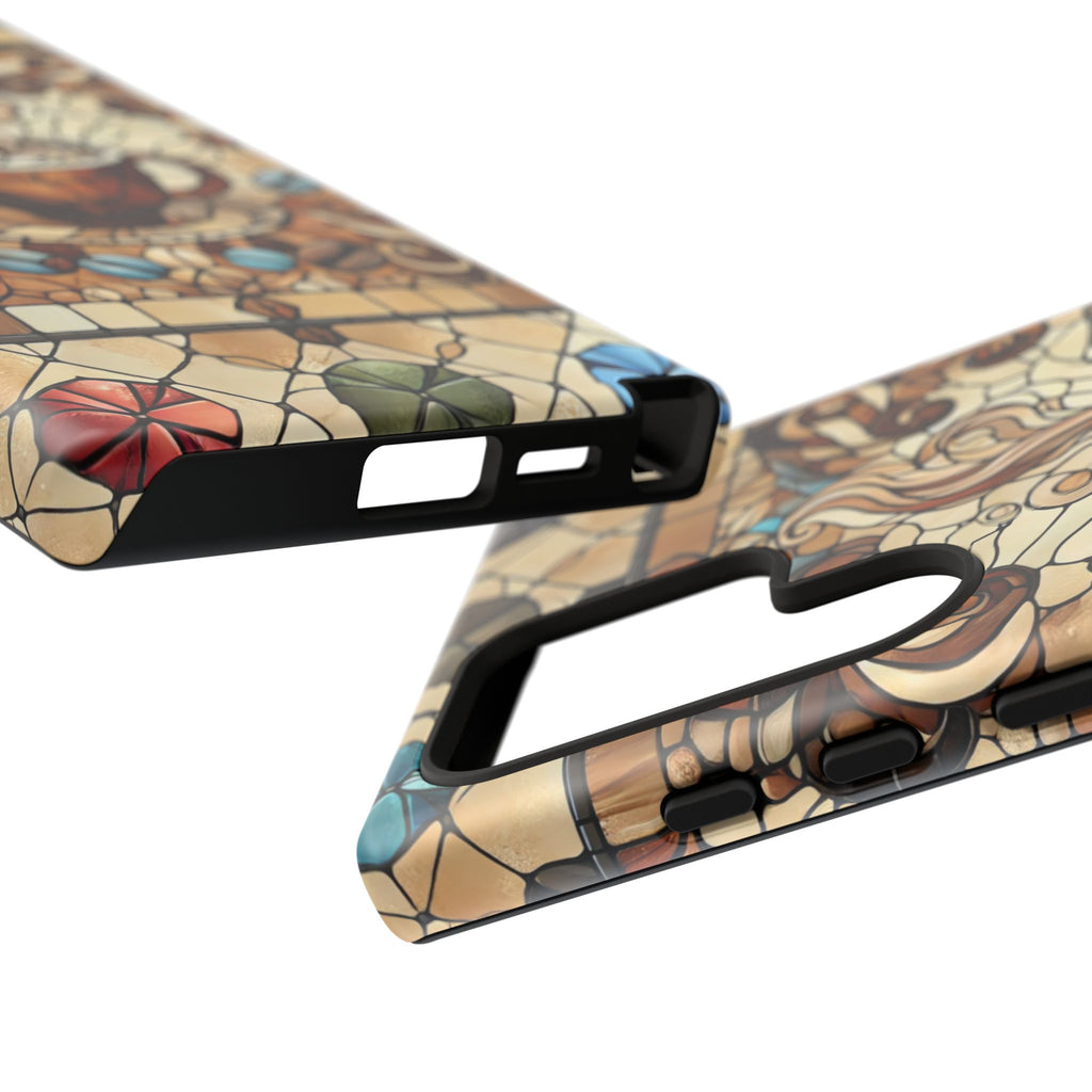 Stained Glass Coffee Android Phone Case – Shockproof TPU, 3D Wrap
