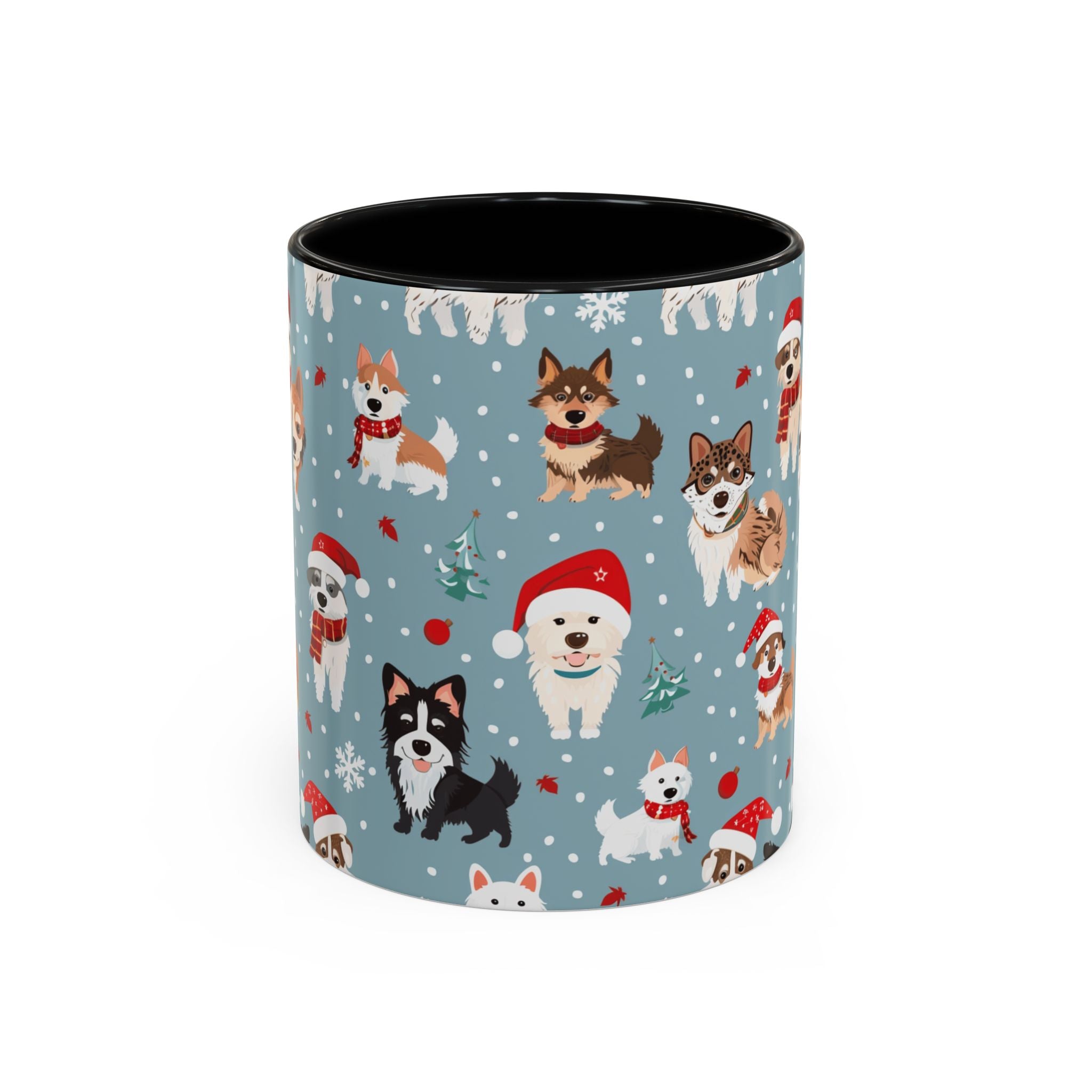 Corgi Holiday Coffee Mug – Cute Santa Dog Pattern Accent Mug (11/15oz)