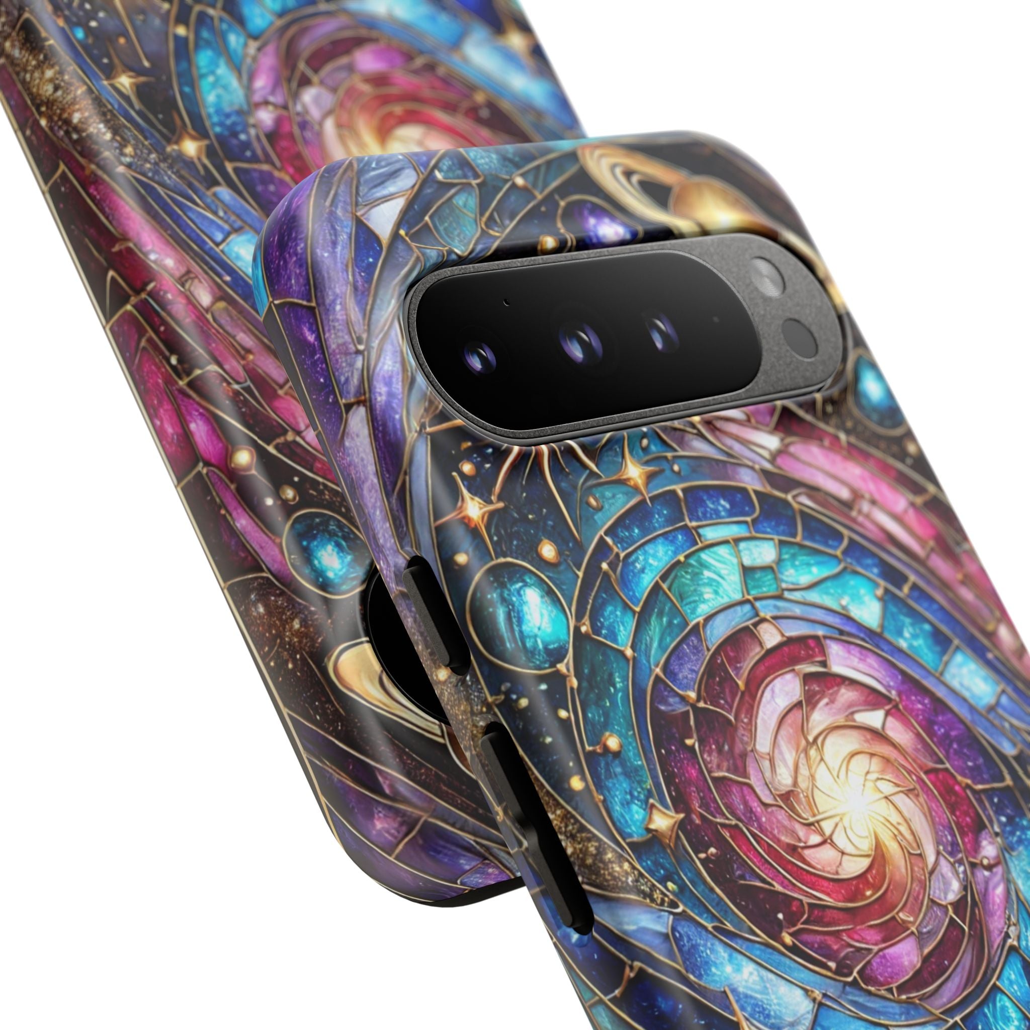 Stained Glass Celestial Android Phone Case – 3D Galaxy Full-Wrap Protective Cover with TPU Liner