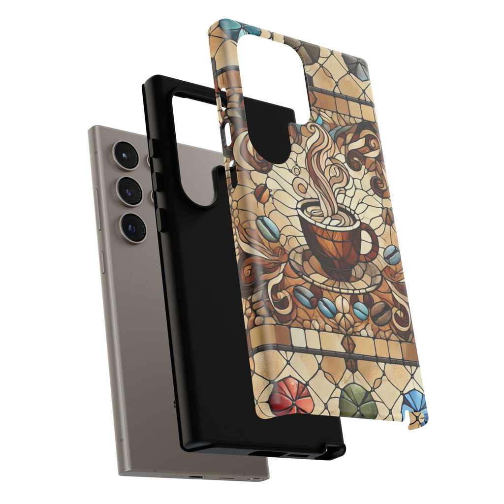 Stained Glass Coffee iPhone Case – Shockproof TPU, 3D Wrap Design