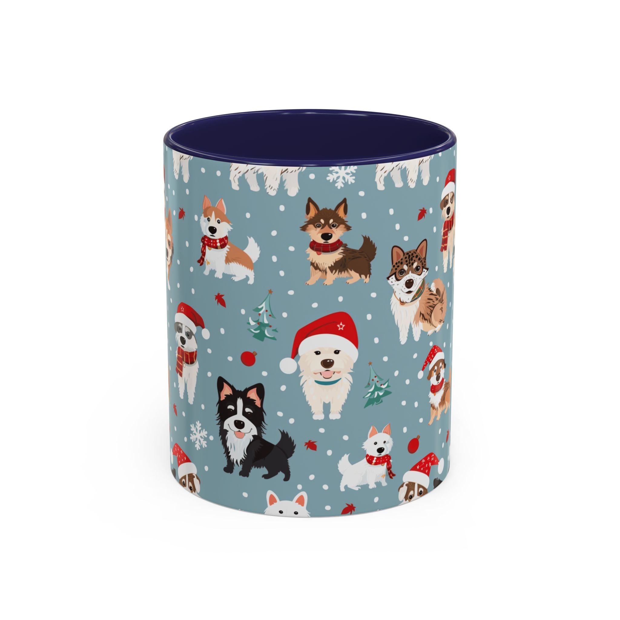Corgi Holiday Coffee Mug – Cute Santa Dog Pattern Accent Mug (11/15oz)