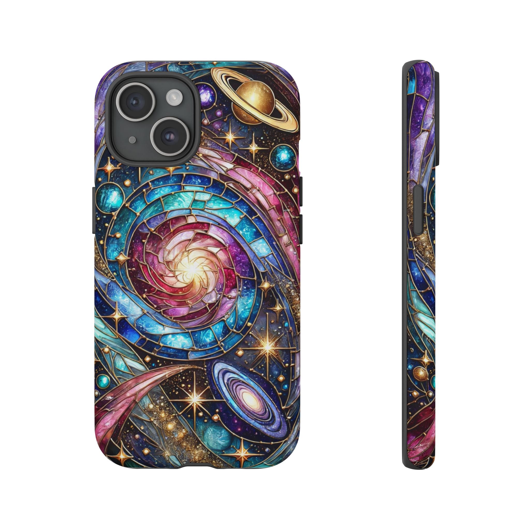 Stained Glass Celestial iPhone Case – Galaxy 3D Full-Wrap Protective Phone Cover