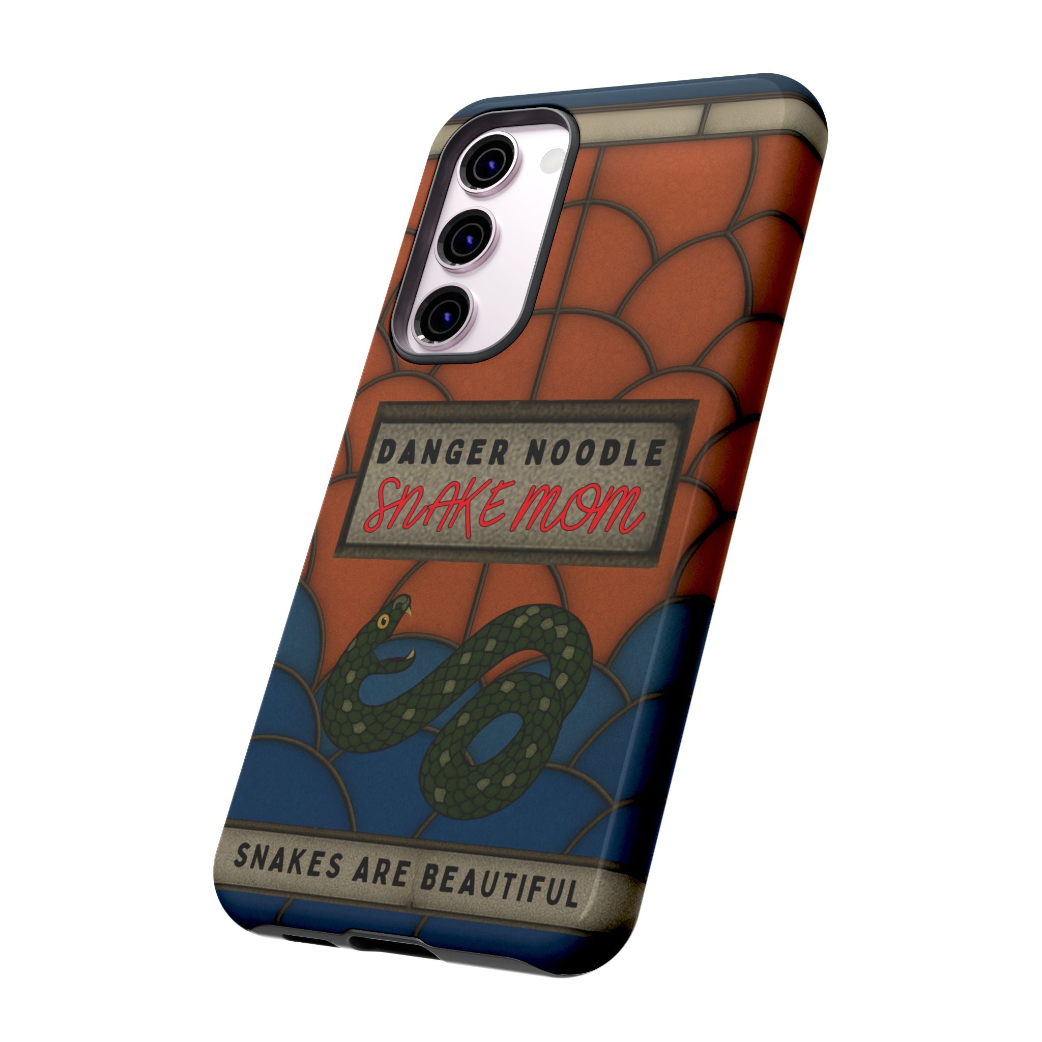 Danger Noodle Snake Mom Phone Case | Snakes Are Beautiful |Stained Glass Snake Art | Funny Snake Lover Gift |  Reptile Mom Phone Cover