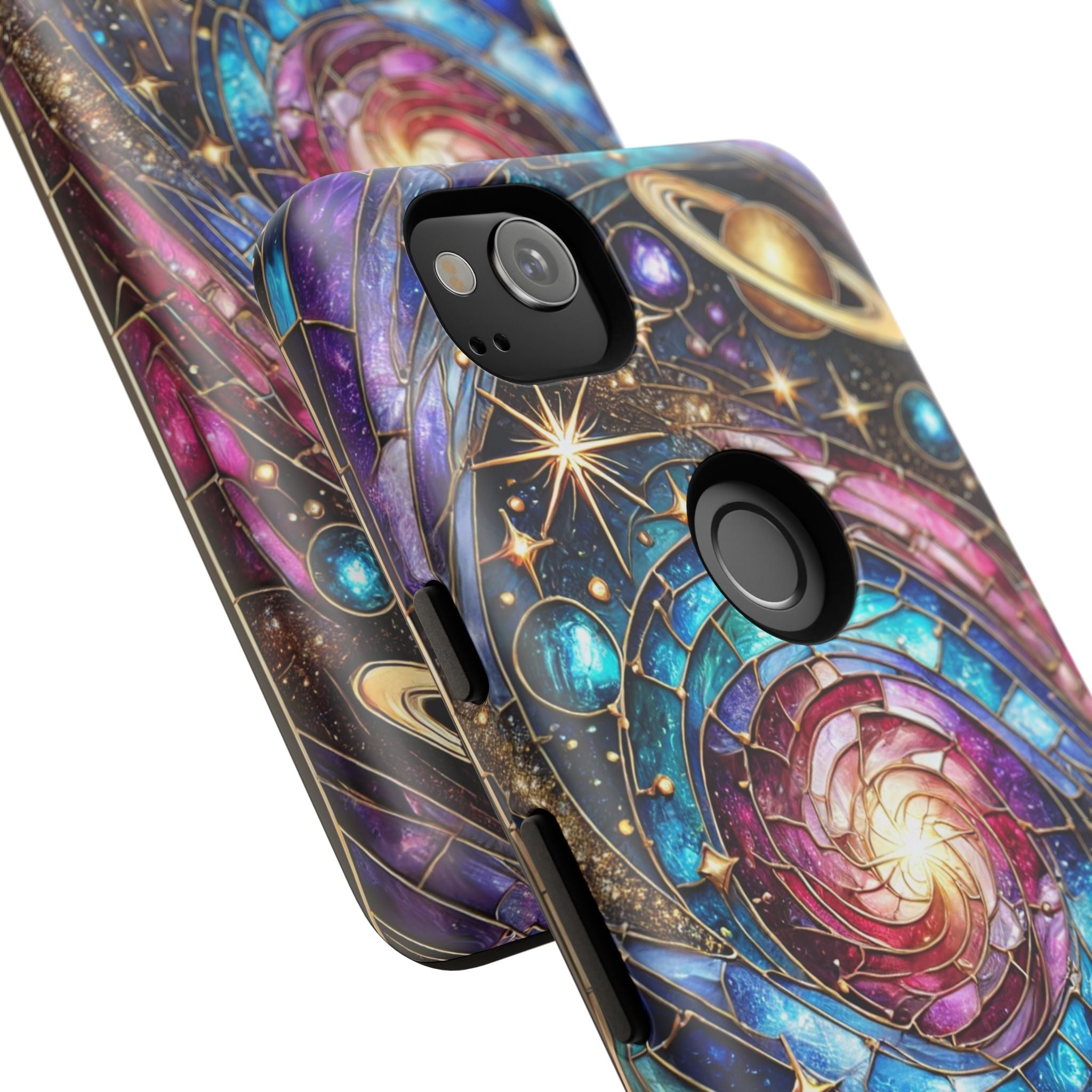 Stained Glass Celestial Android Phone Case – 3D Galaxy Full-Wrap Protective Cover with TPU Liner