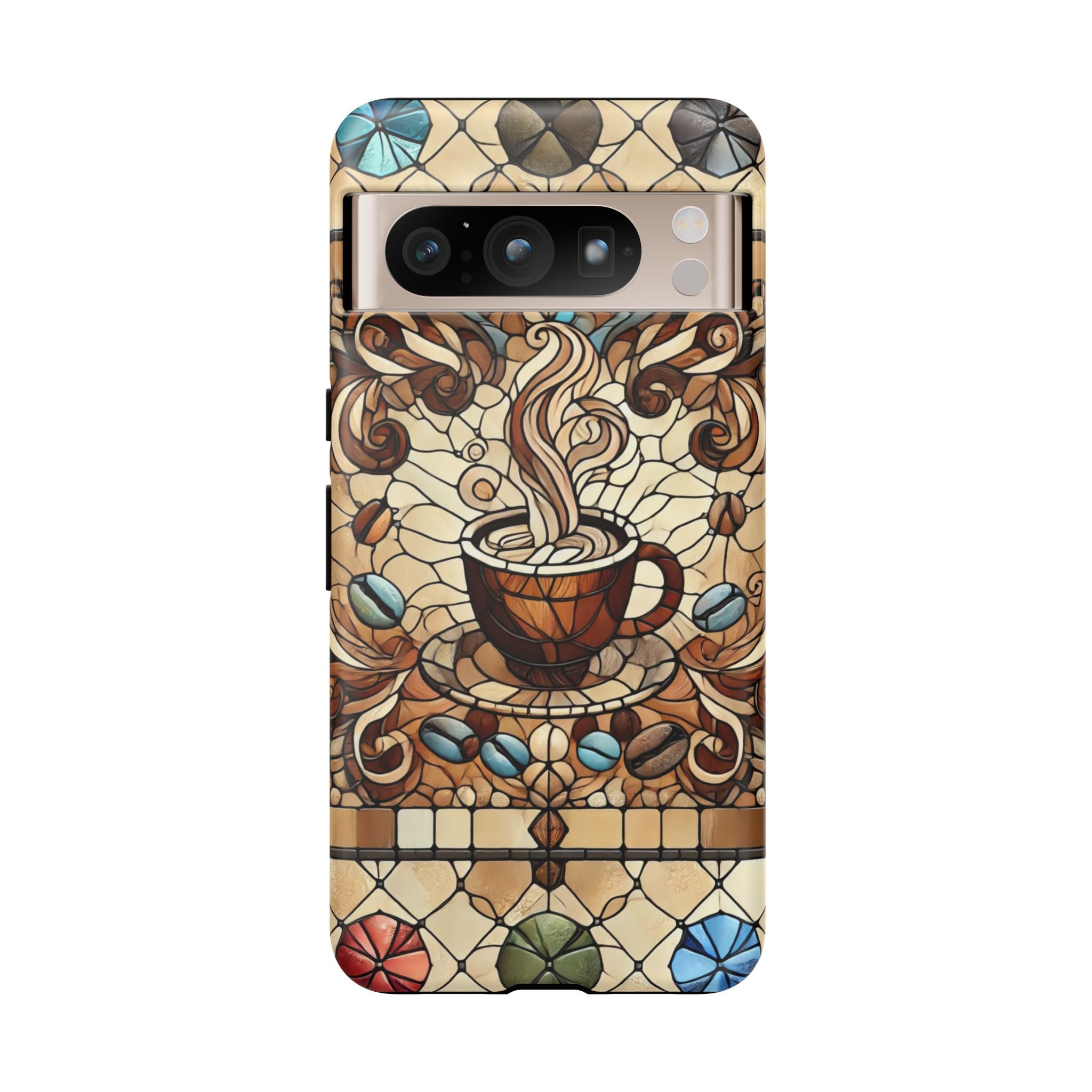 Stained Glass Coffee Android Phone Case – Shockproof TPU, 3D Wrap