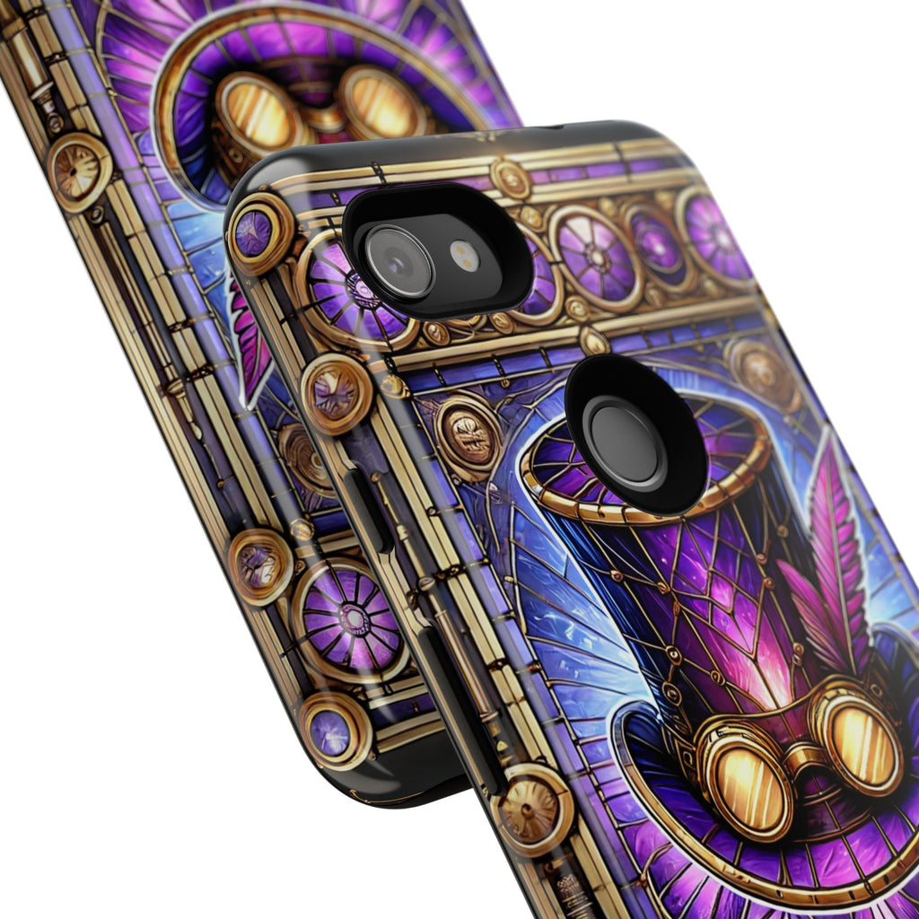 Stained Glass Steampunk Android Phone Case – 3D Full-Wrap Protective Cover with TPU Liner
