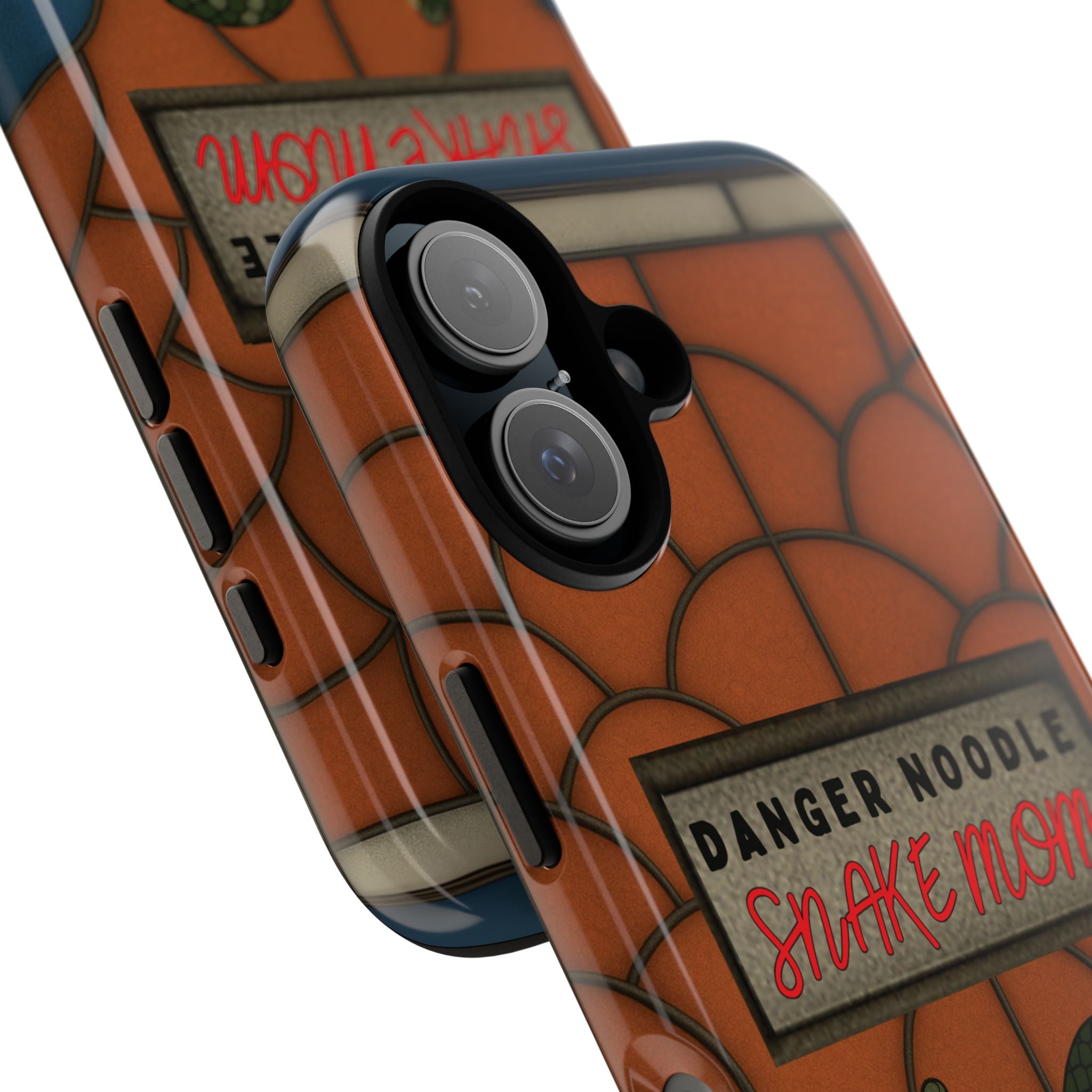 Danger Noodle Snake Mom Phone Case | Snakes Are Beautiful |Stained Glass Snake Art | Funny Snake Lover Gift |  Reptile Mom Phone Cover