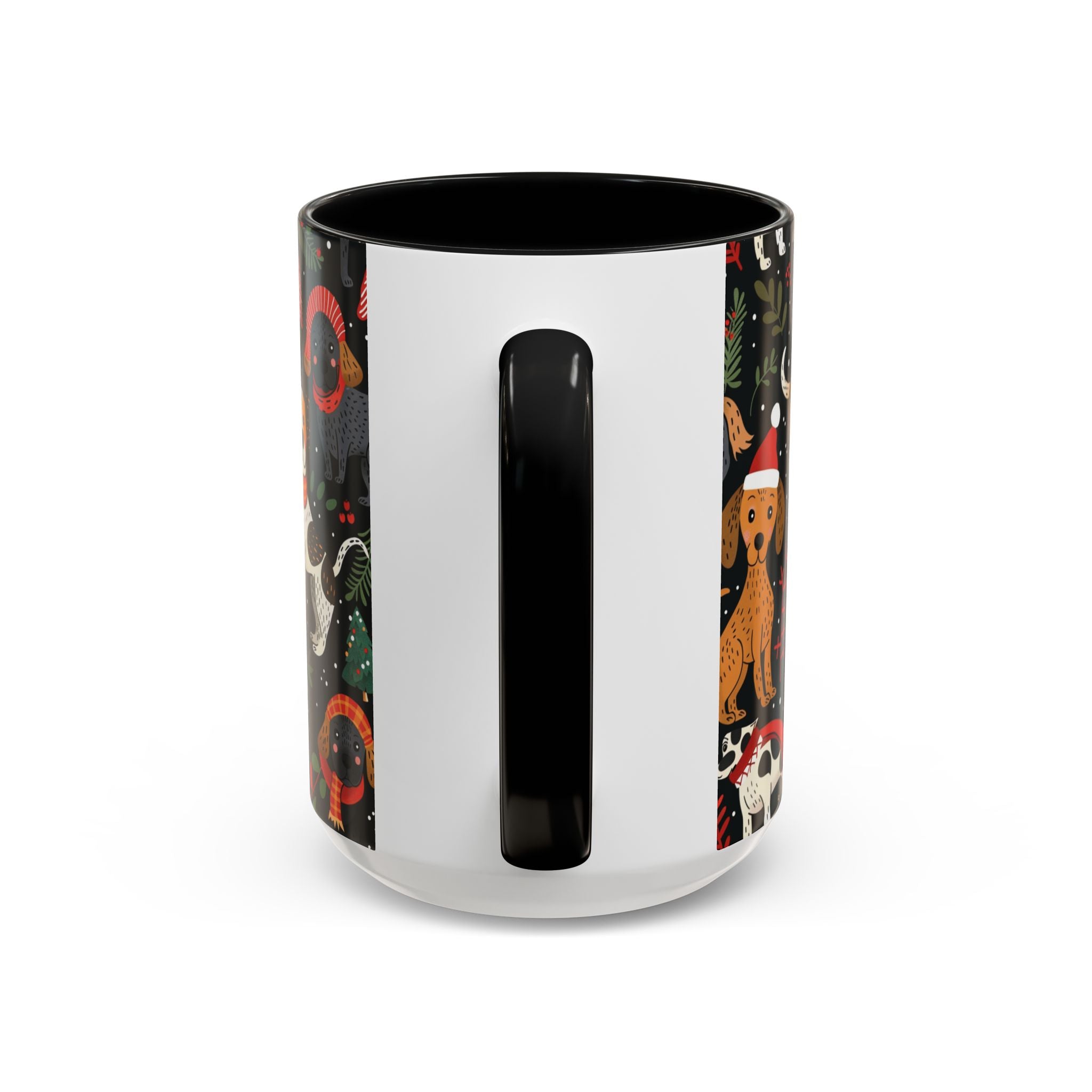 Holiday Dogs Coffee Mug — Festive Dachshund & Beagle Pattern (11/15oz)