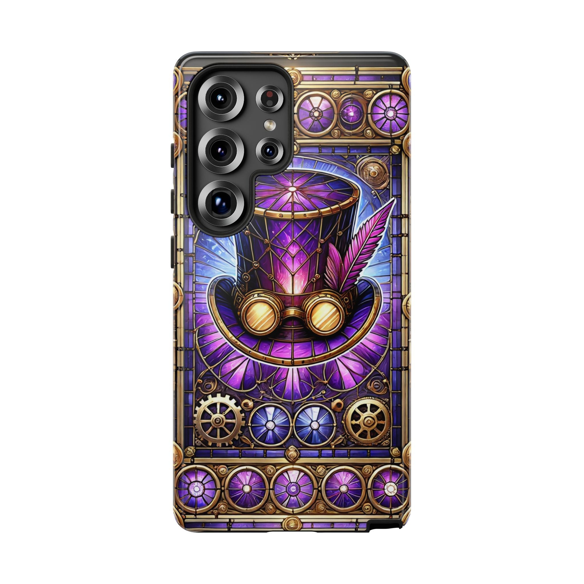 Stained Glass Steampunk Android Phone Case – 3D Full-Wrap Protective Cover with TPU Liner