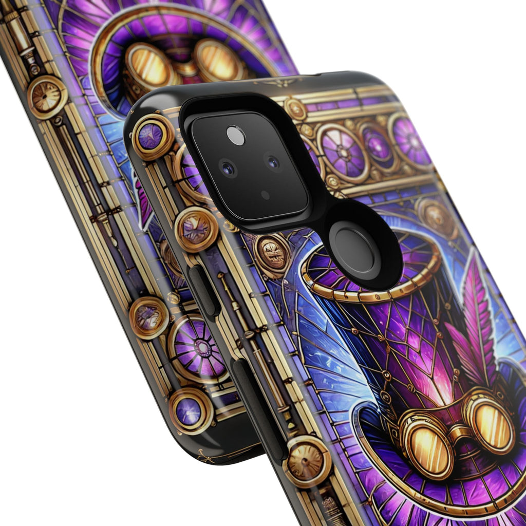 Stained Glass Steampunk Android Phone Case – 3D Full-Wrap Protective Cover with TPU Liner