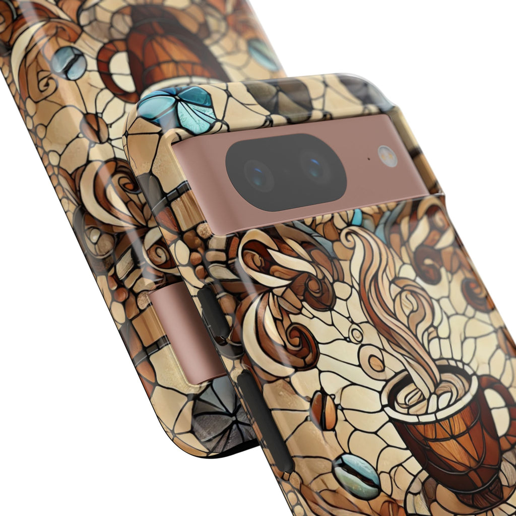 Stained Glass Coffee Android Phone Case – Shockproof TPU, 3D Wrap