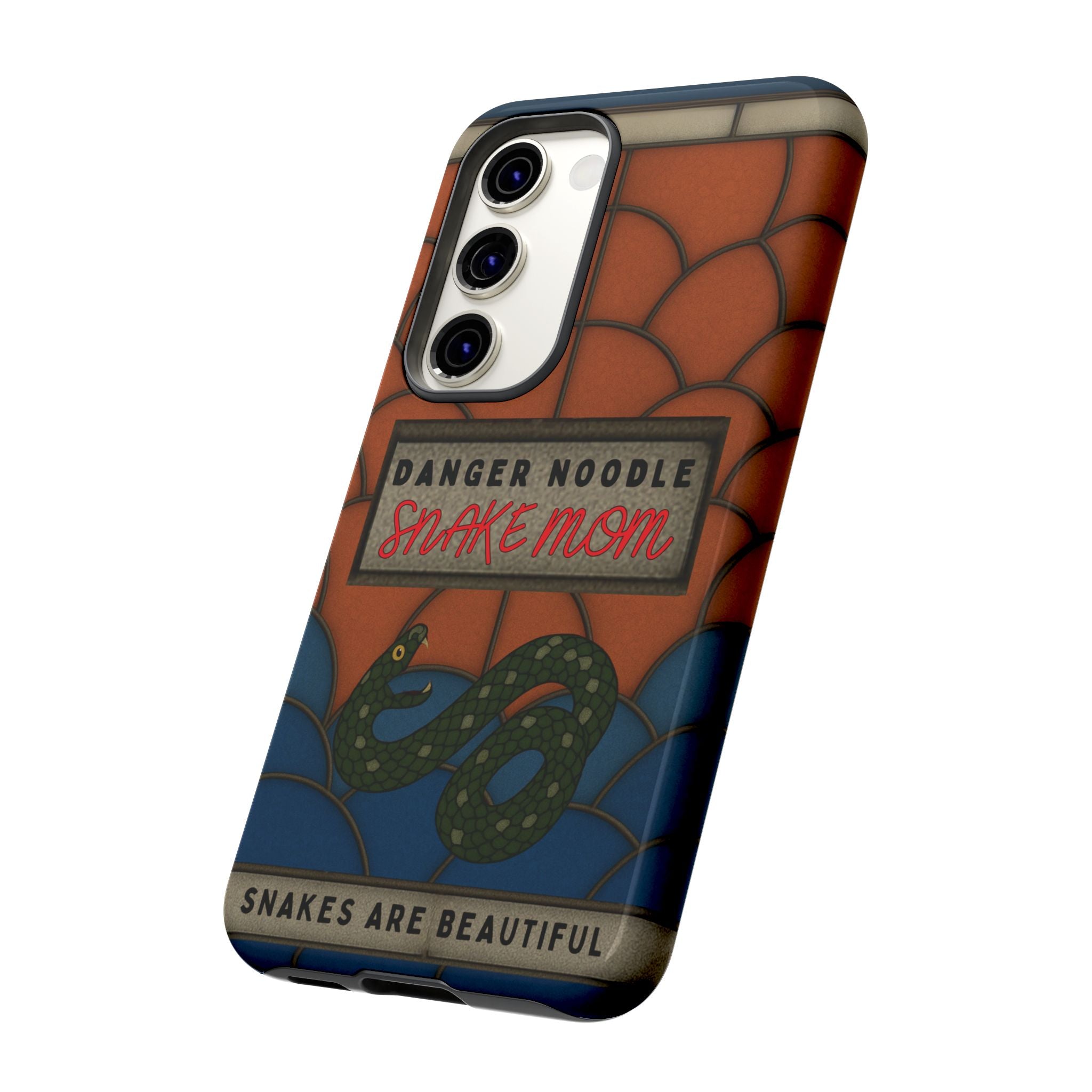 Danger Noodle Snake Mom Phone Case | Snakes Are Beautiful |Stained Glass Snake Art | Funny Snake Lover Gift |  Reptile Mom Phone Cover