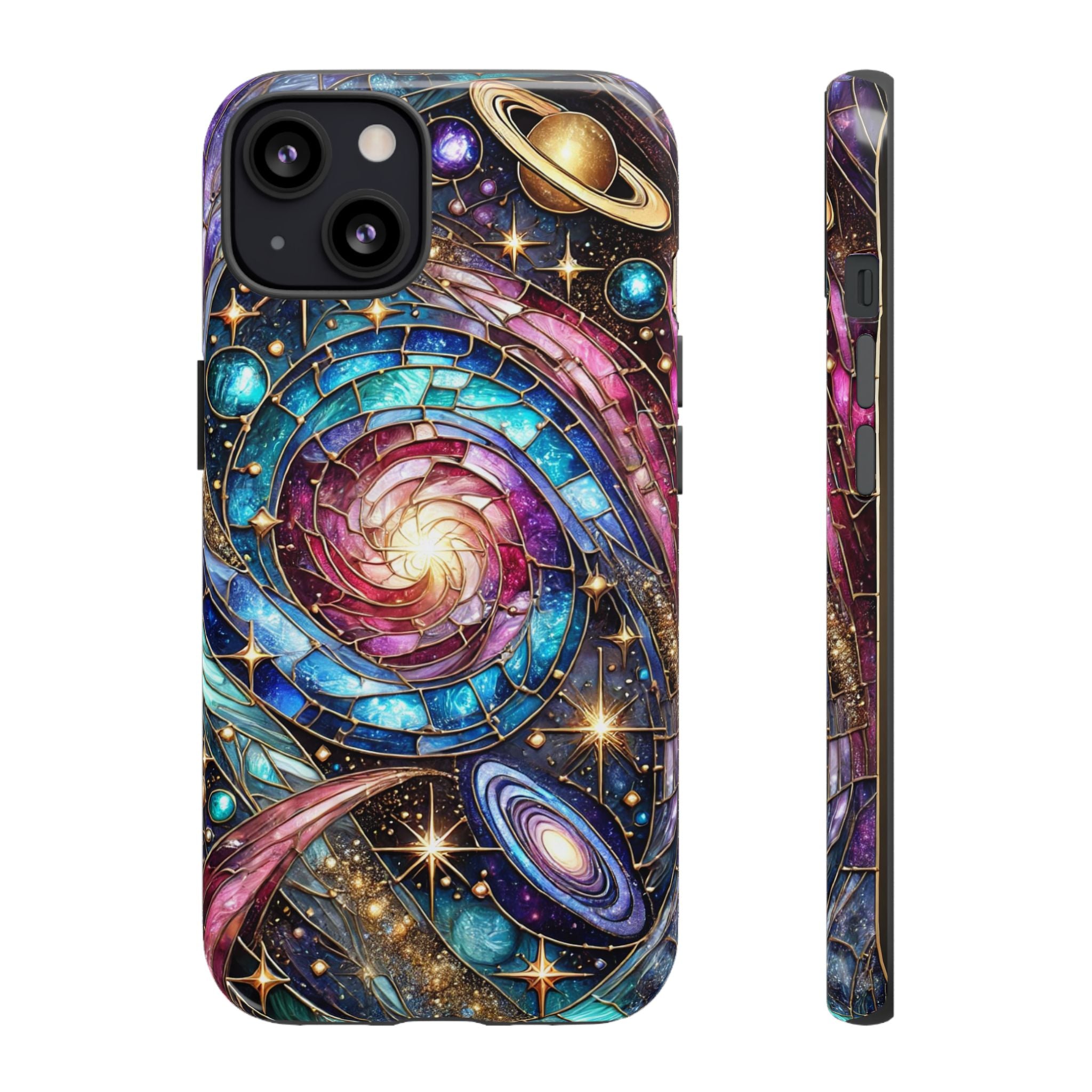 Stained Glass Celestial iPhone Case – Galaxy 3D Full-Wrap Protective Phone Cover