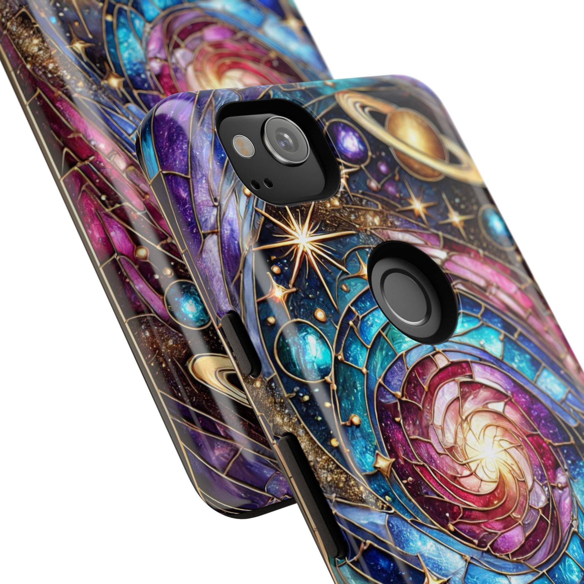 Stained Glass Celestial Android Phone Case – 3D Galaxy Full-Wrap Protective Cover with TPU Liner