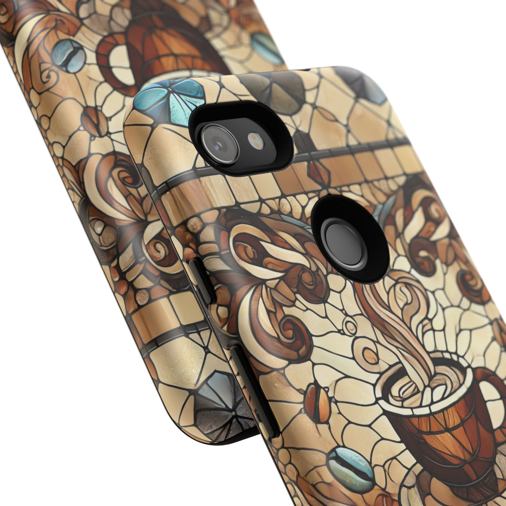 Stained Glass Coffee Android Phone Case – Shockproof TPU, 3D Wrap