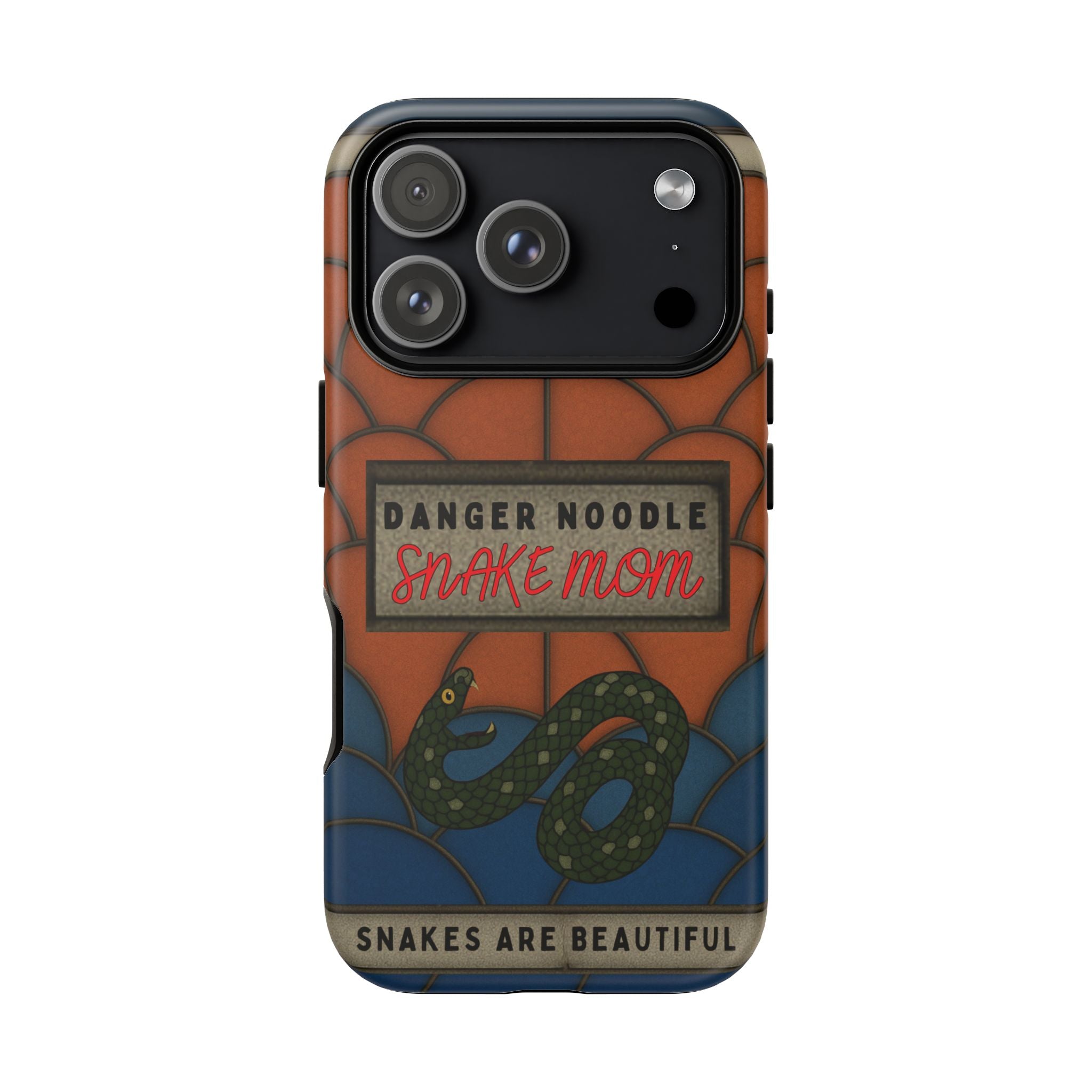 Danger Noodle Snake Mom Phone Case | Snakes Are Beautiful |Stained Glass Snake Art | Funny Snake Lover Gift |  Reptile Mom Phone Cover