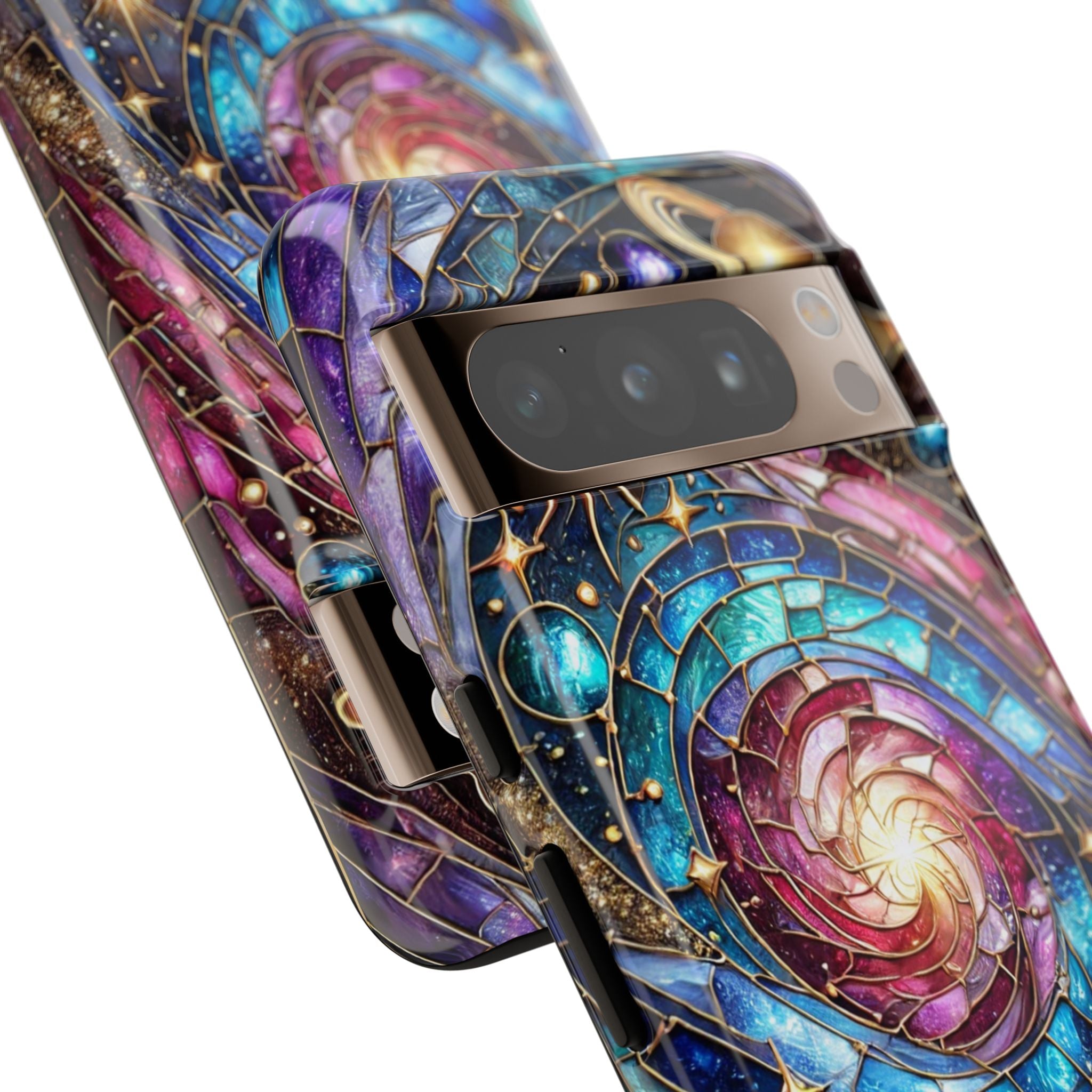 Stained Glass Celestial Android Phone Case – 3D Galaxy Full-Wrap Protective Cover with TPU Liner