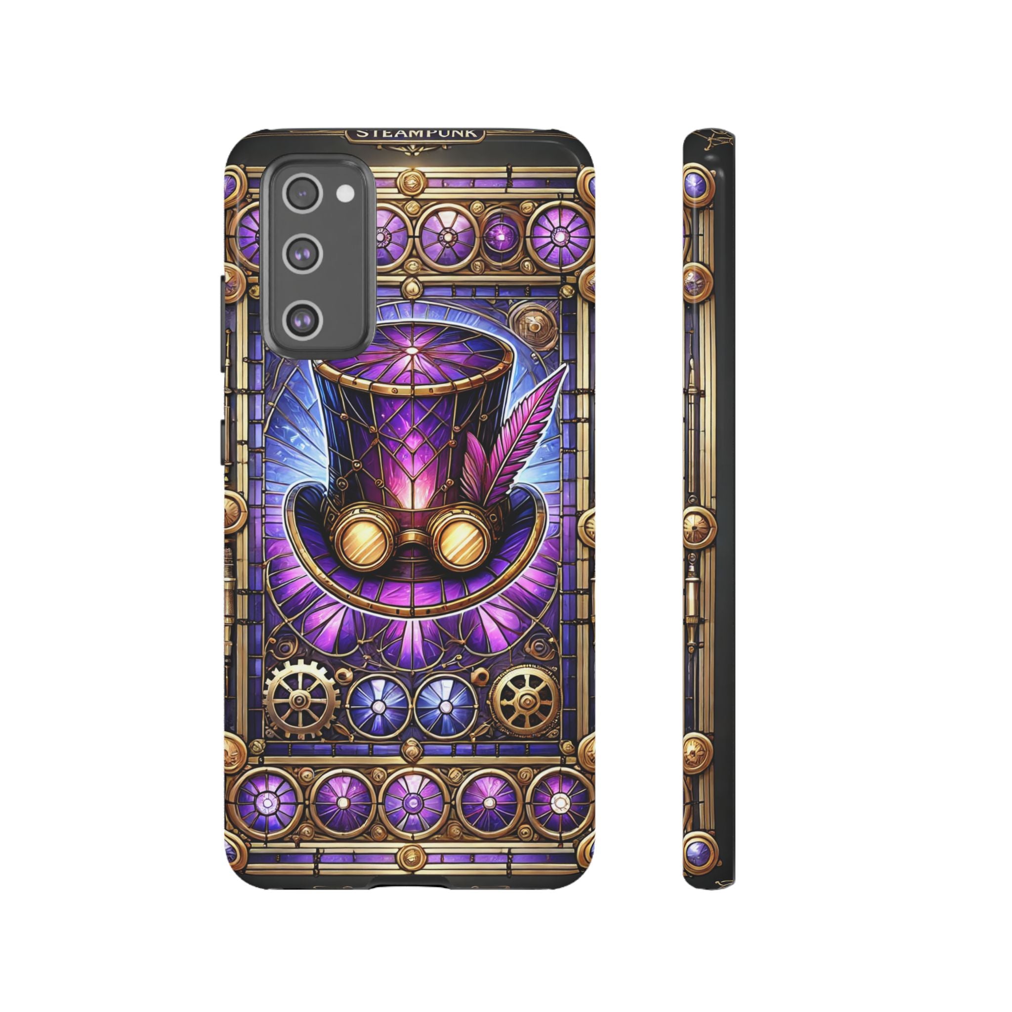 Stained Glass Steampunk Android Phone Case – 3D Full-Wrap Protective Cover with TPU Liner