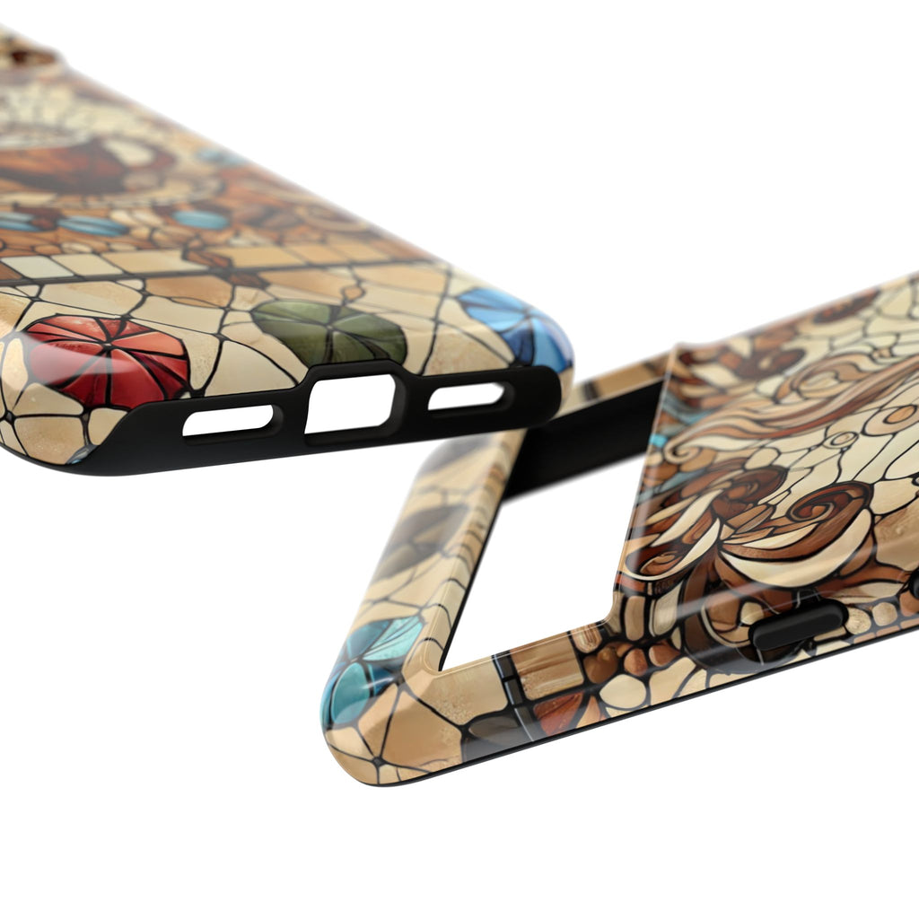 Stained Glass Coffee Android Phone Case – Shockproof TPU, 3D Wrap