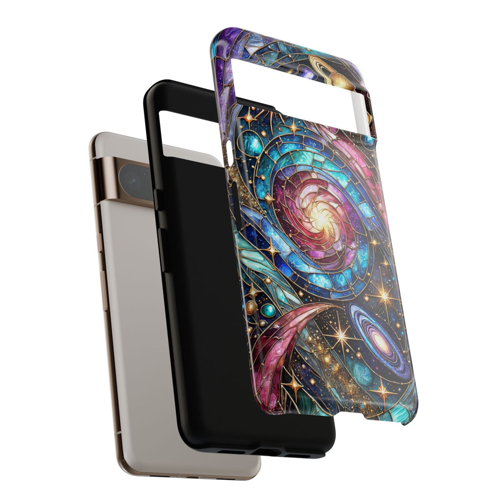 Stained Glass Celestial Android Phone Case – 3D Galaxy Full-Wrap Protective Cover with TPU Liner