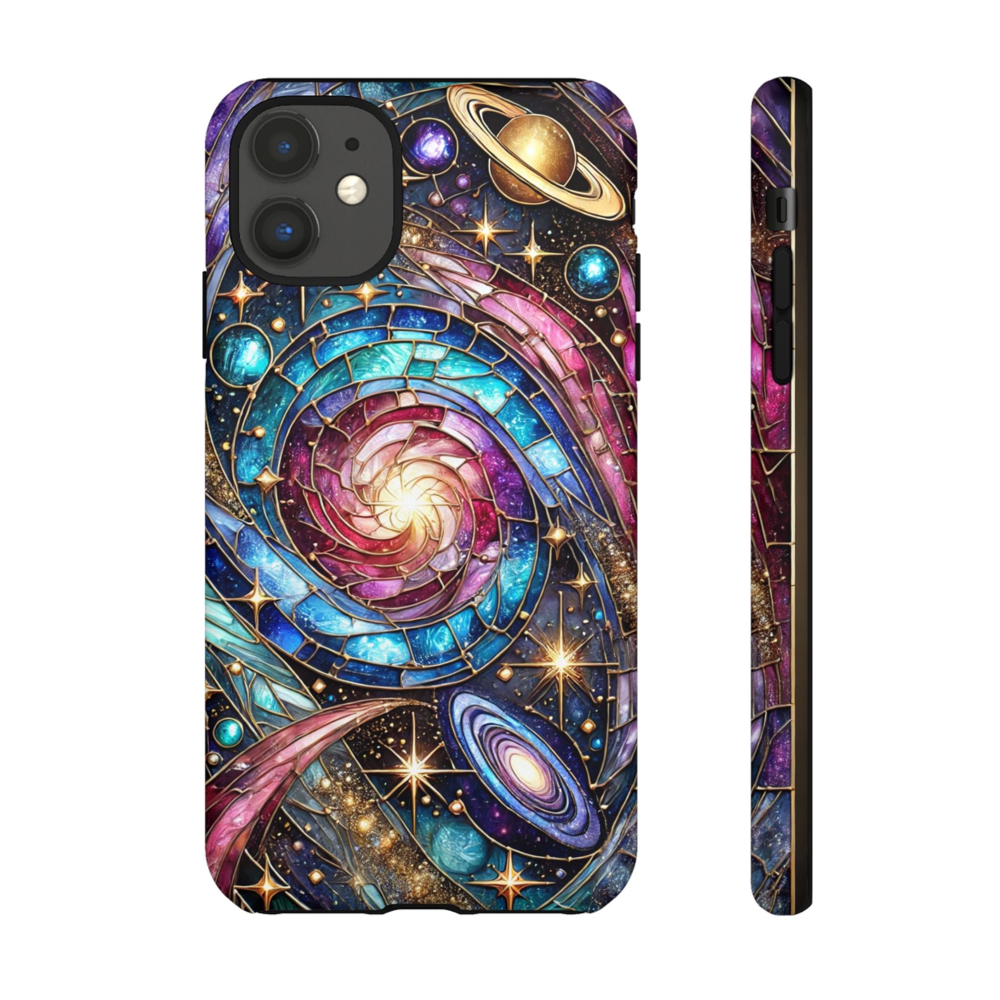 Stained Glass Celestial iPhone Case – Galaxy 3D Full-Wrap Protective Phone Cover