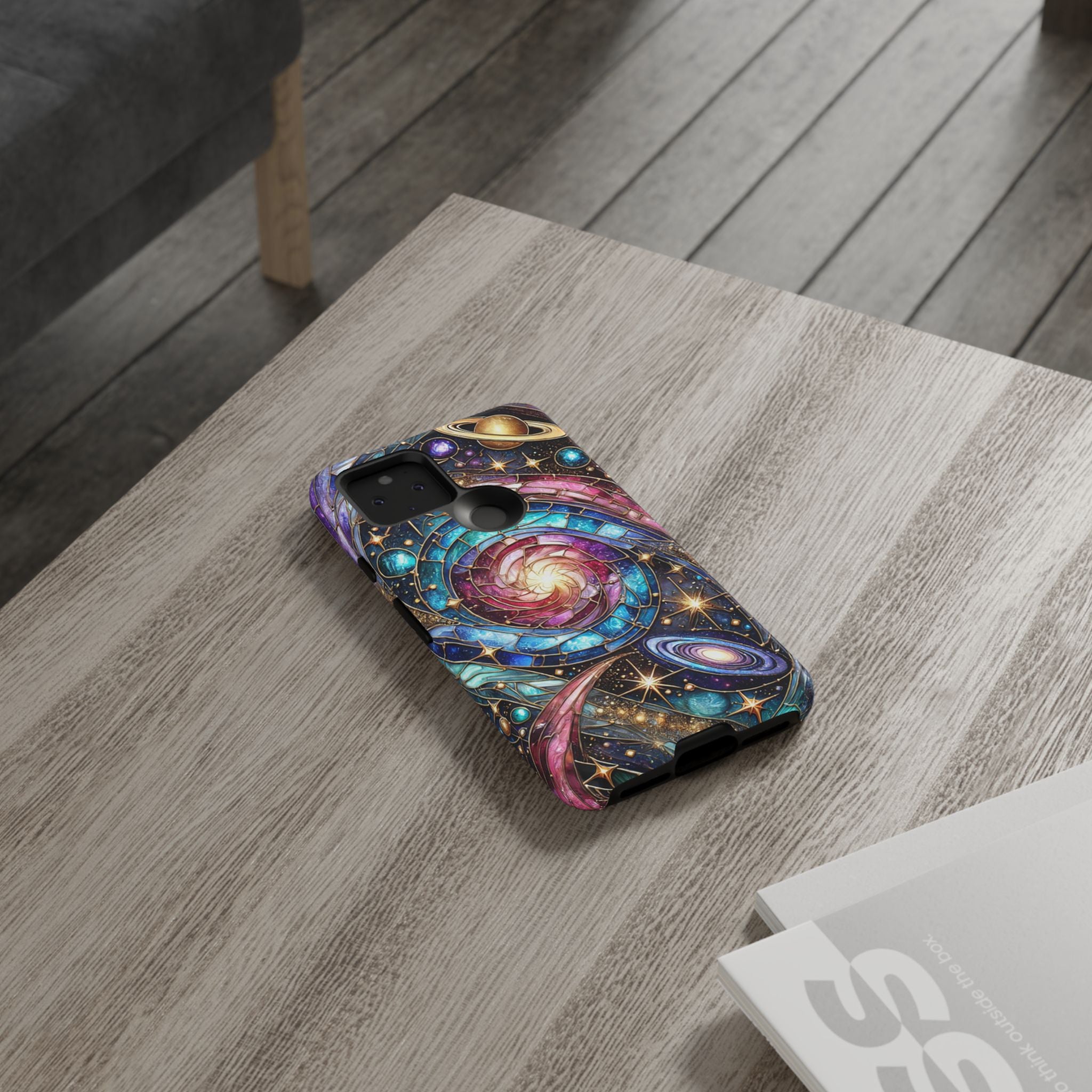 Stained Glass Celestial Android Phone Case – 3D Galaxy Full-Wrap Protective Cover with TPU Liner