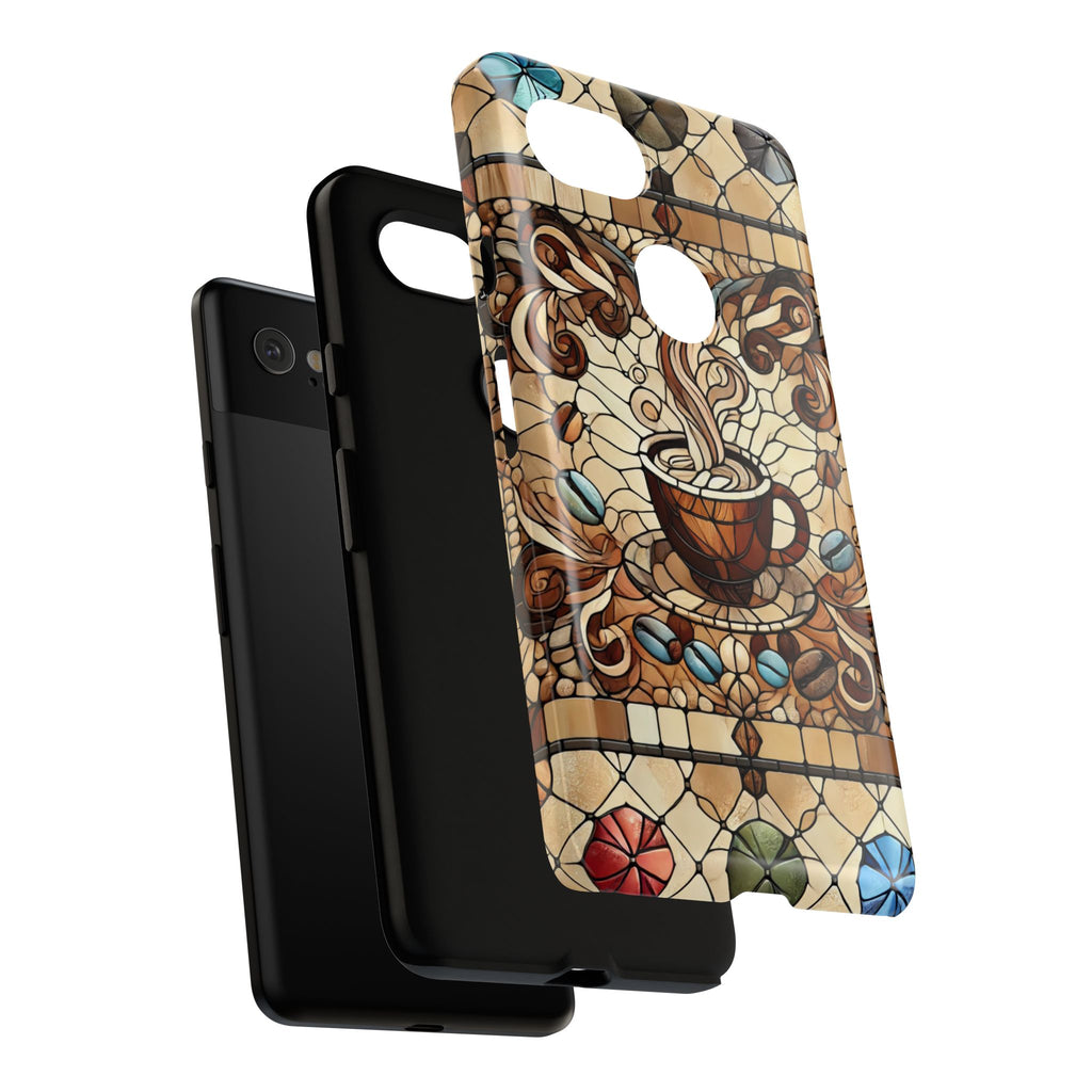 Stained Glass Coffee Android Phone Case – Shockproof TPU, 3D Wrap