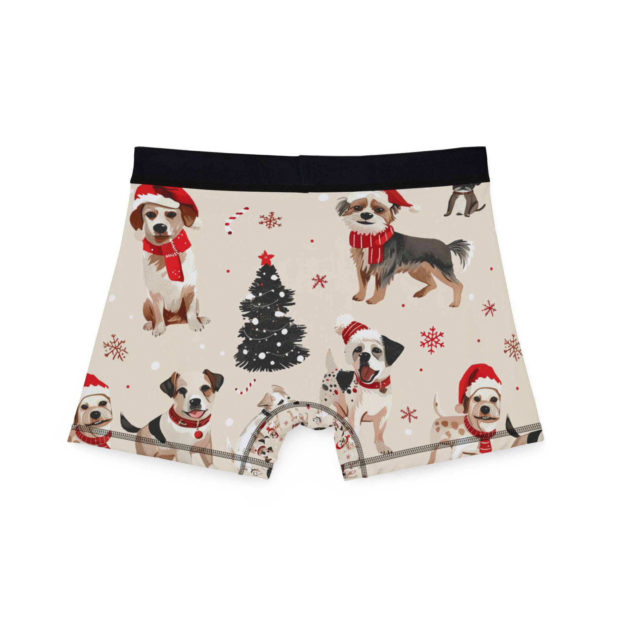 Christmas Dog Boxer Briefs — Festive Puppies All-Over Print Men's Boxers