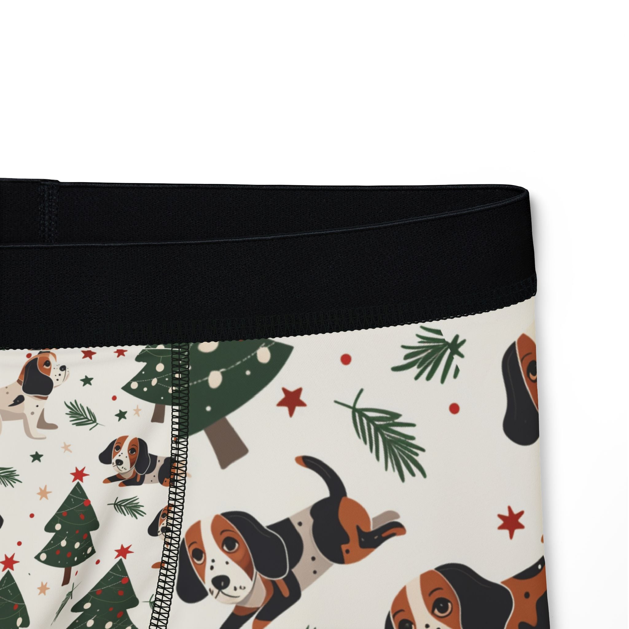 Beagle Christmas Boxers — Holiday Dog Print Men's Boxer Briefs