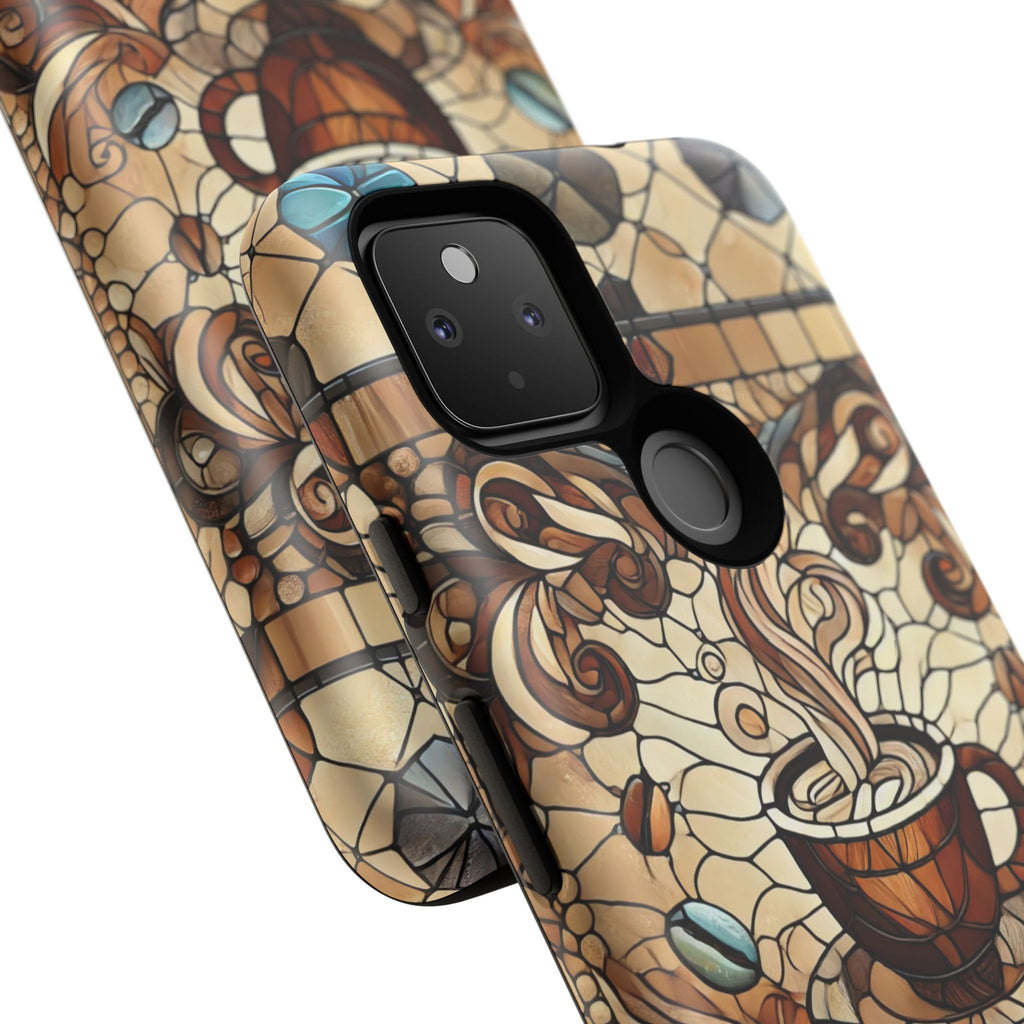 Stained Glass Coffee Android Phone Case – Shockproof TPU, 3D Wrap
