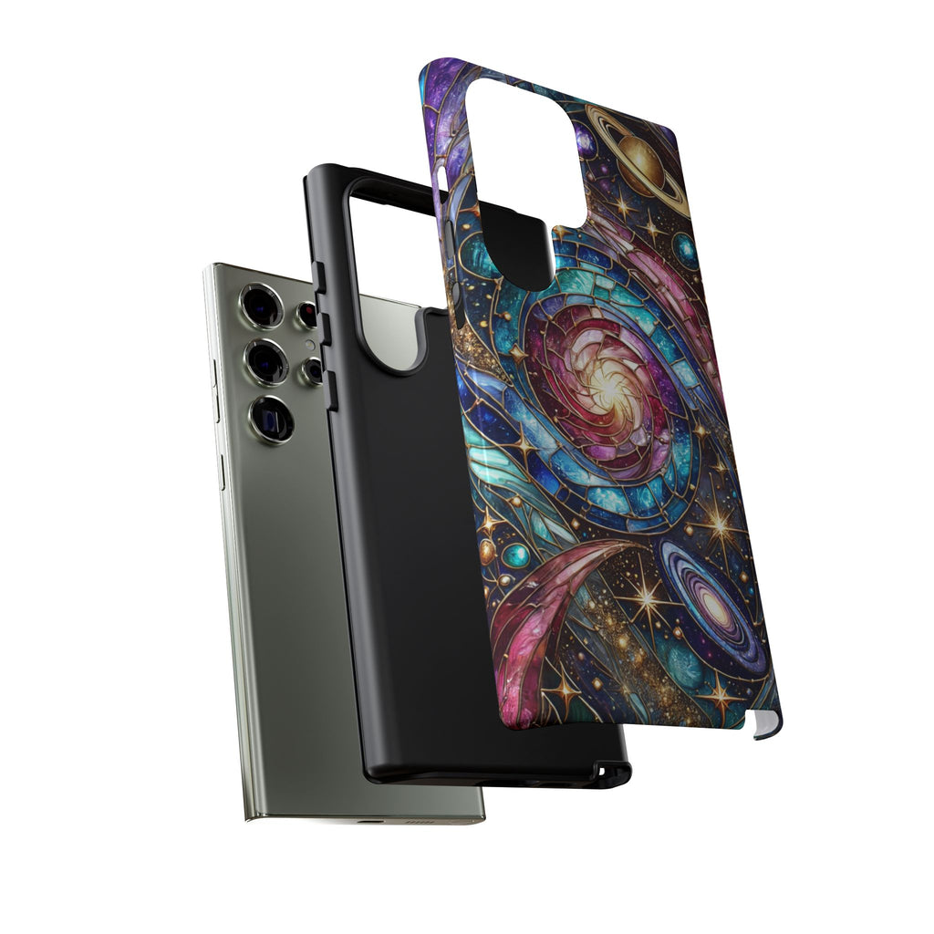Stained Glass Celestial Android Phone Case – 3D Galaxy Full-Wrap Protective Cover with TPU Liner