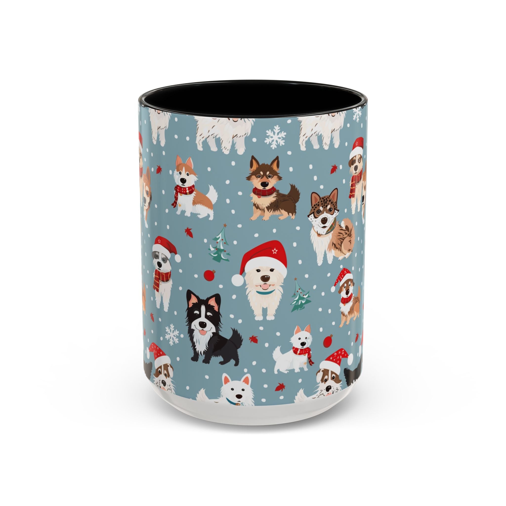 Corgi Holiday Coffee Mug – Cute Santa Dog Pattern Accent Mug (11/15oz)