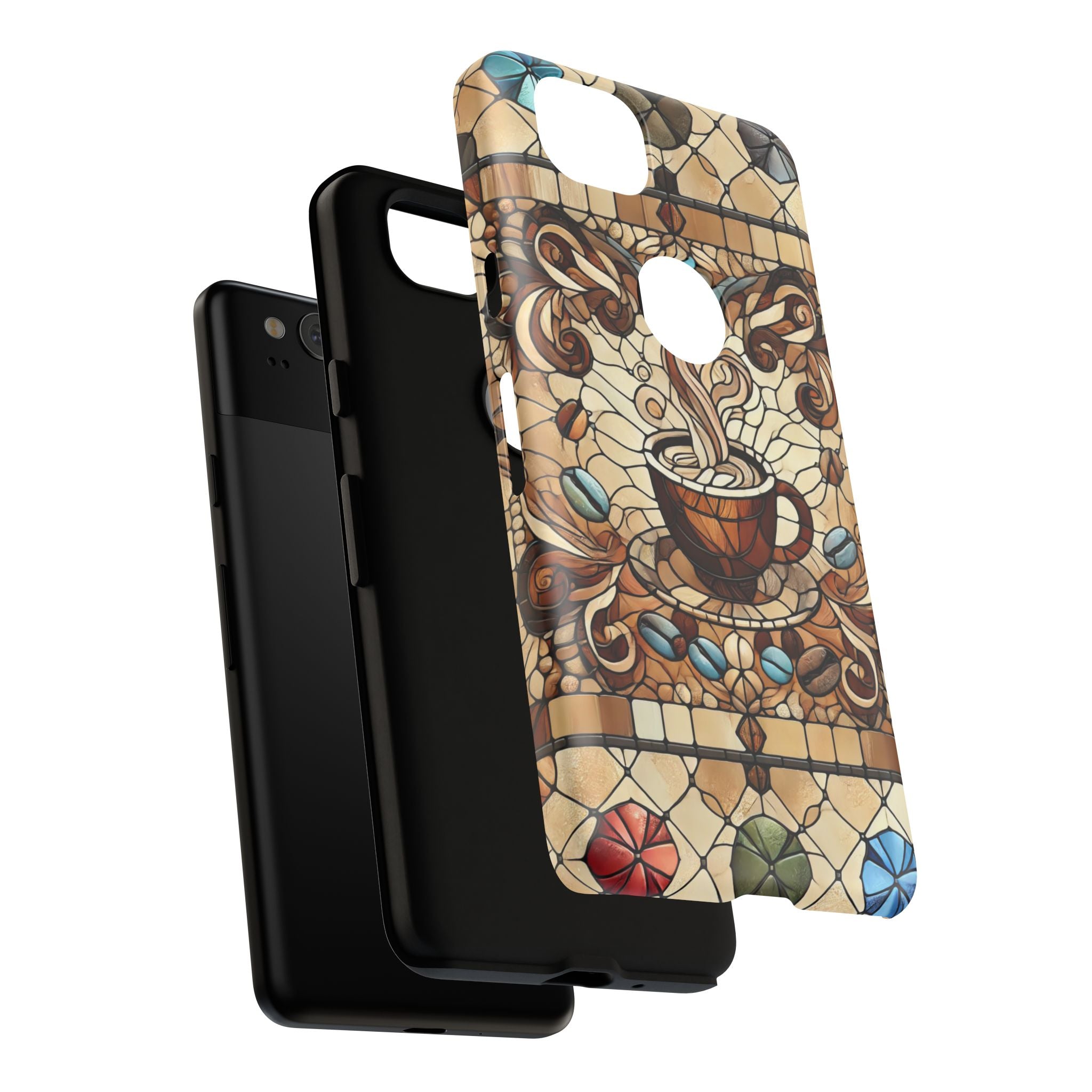 Stained Glass Coffee Android Phone Case – Shockproof TPU, 3D Wrap