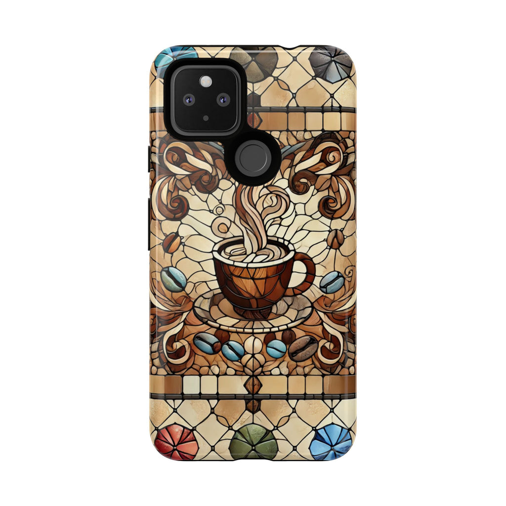 Stained Glass Coffee Android Phone Case – Shockproof TPU, 3D Wrap