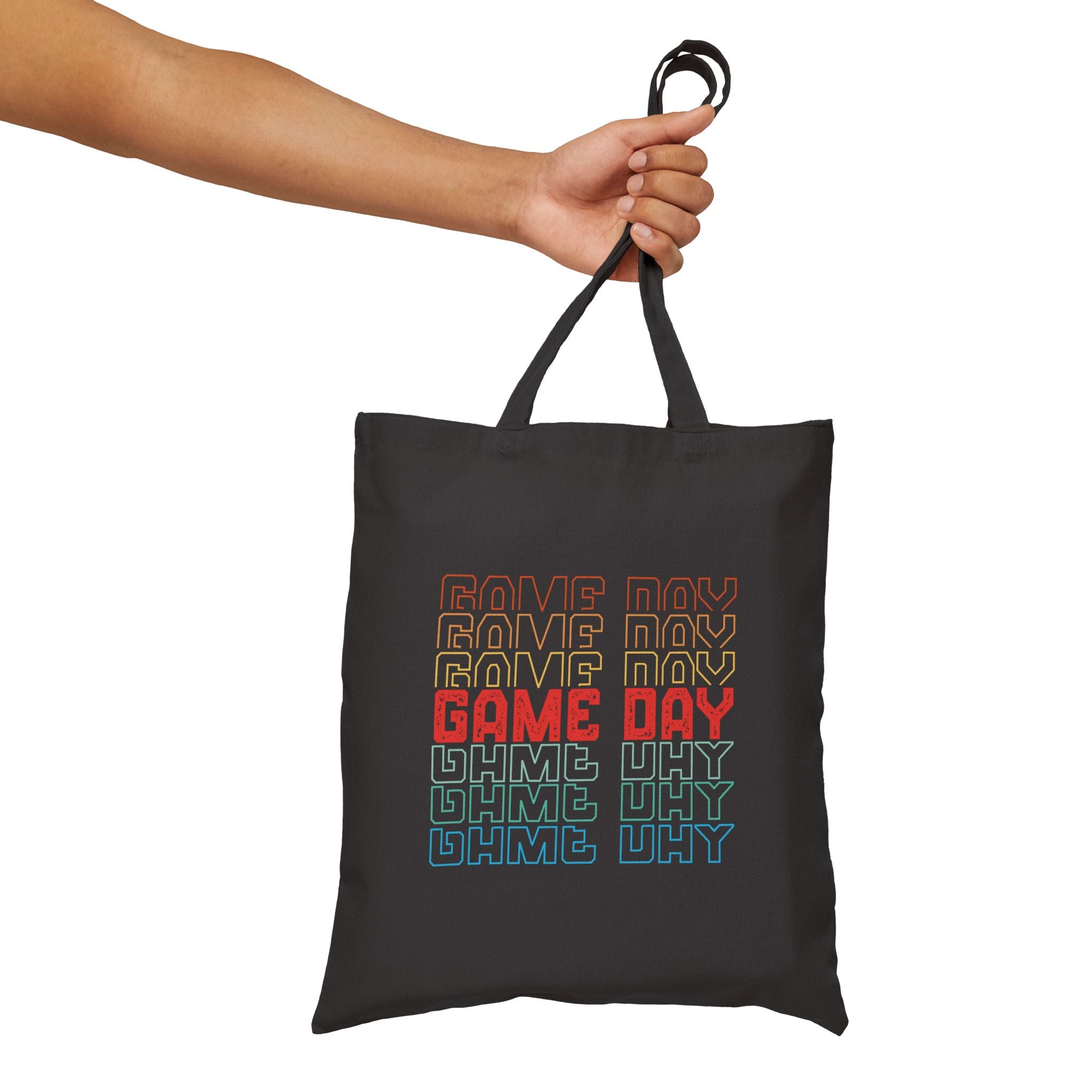 Retro Game Day Cotton Canvas Tote Bag, Reusable Shopping or Laptop Bag