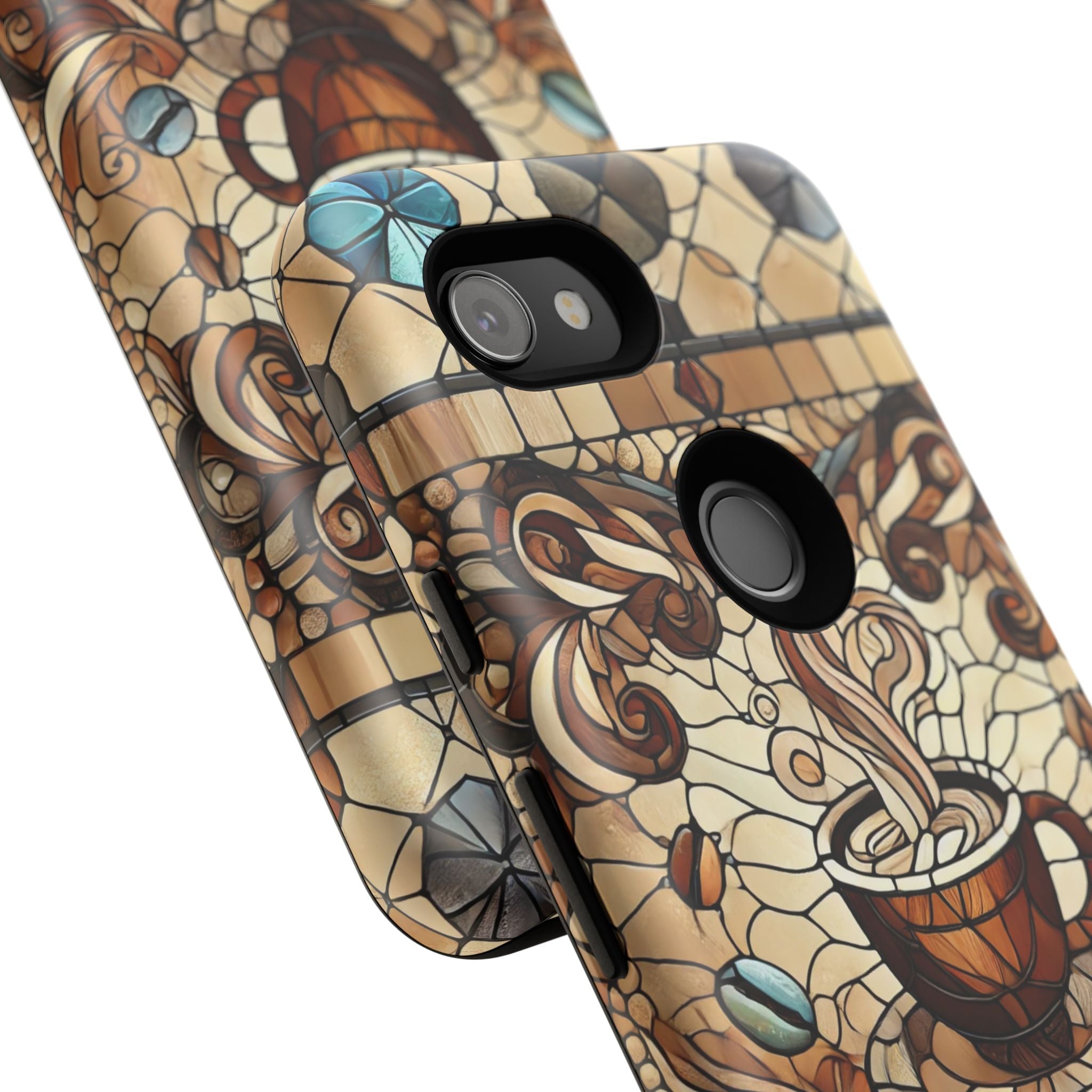 Stained Glass Coffee Android Phone Case – Shockproof TPU, 3D Wrap