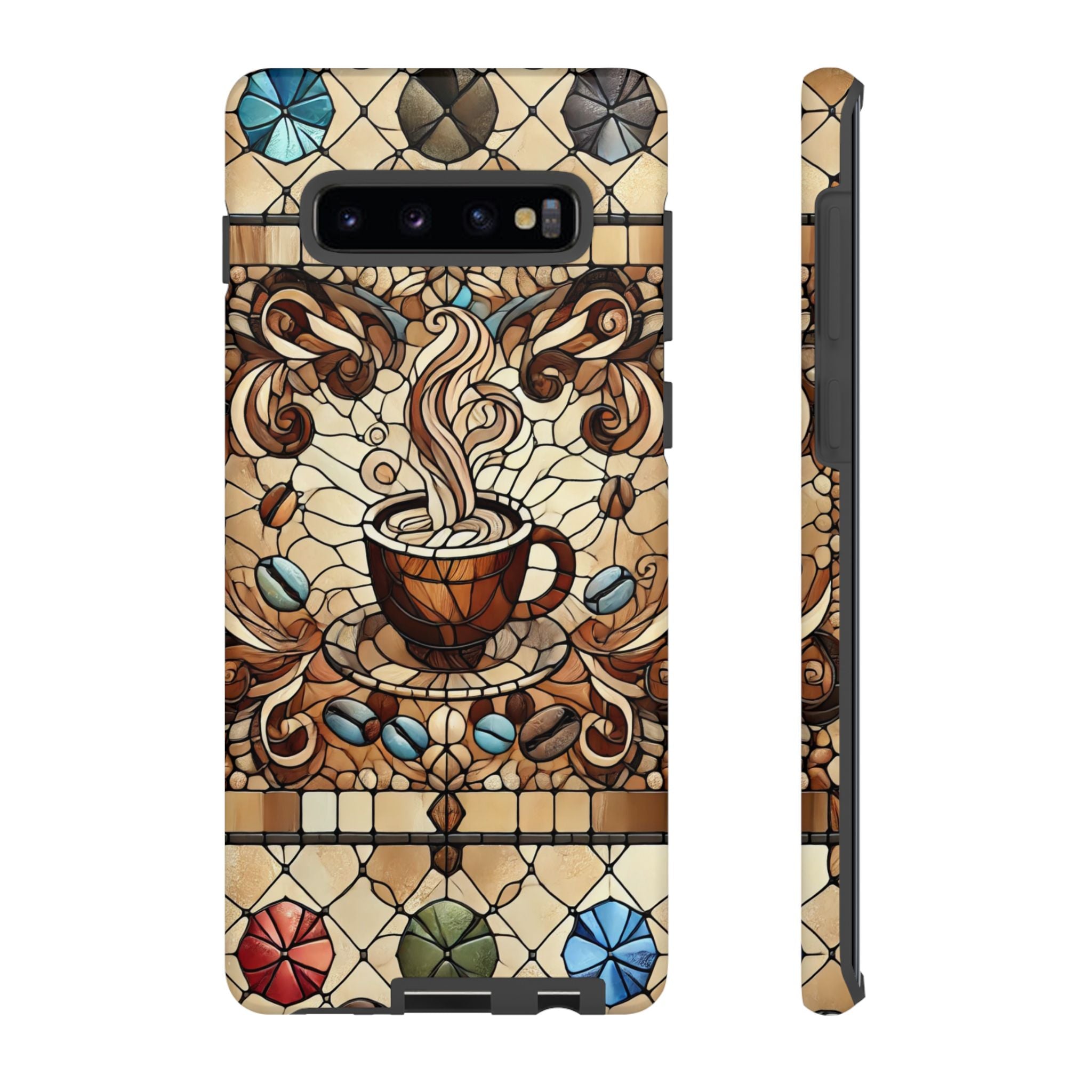 Stained Glass Coffee Android Phone Case – Shockproof TPU, 3D Wrap