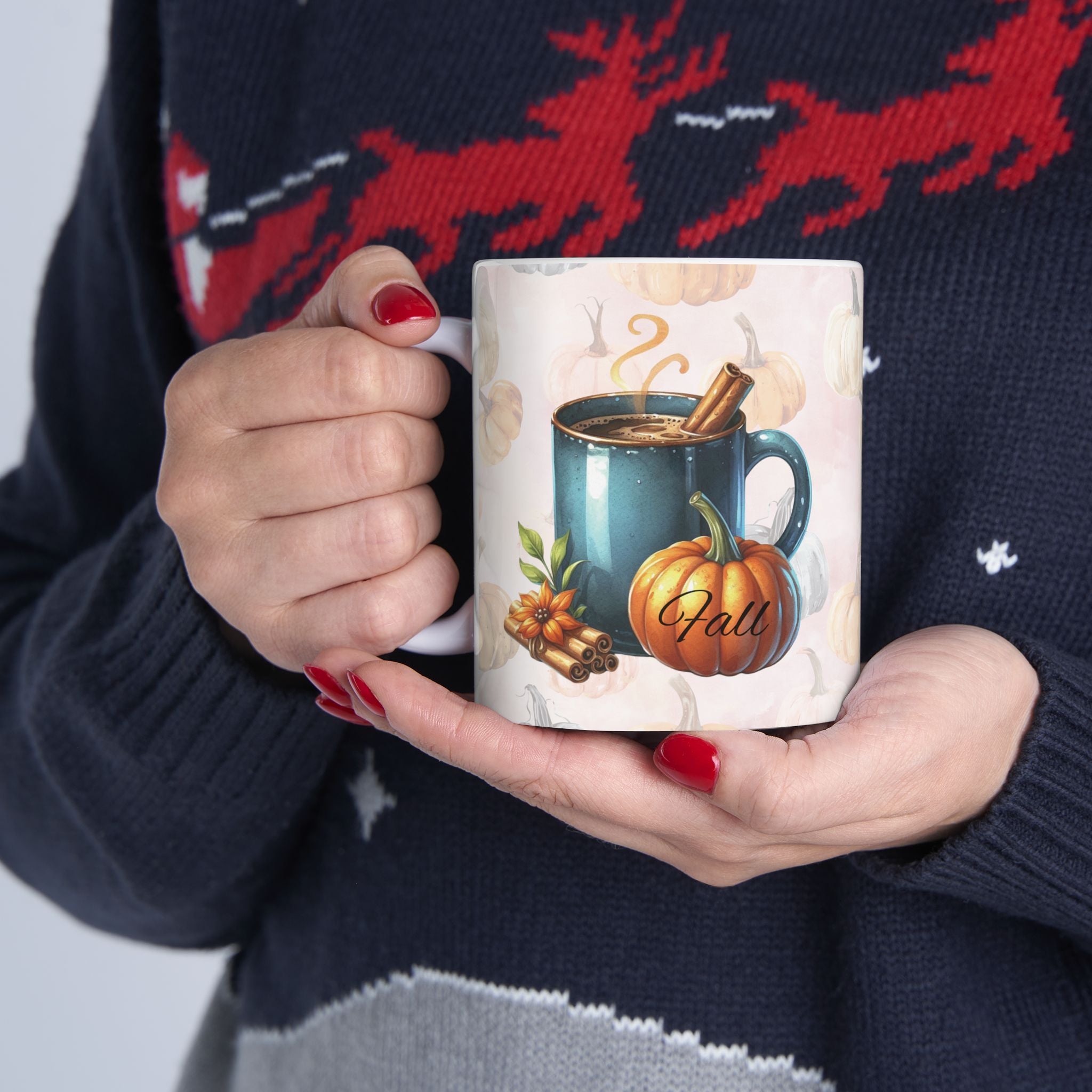 Fall Vibes Coffee Mug For Pumpkin Spice Lovers, Autumn Hot Cocoa Cup